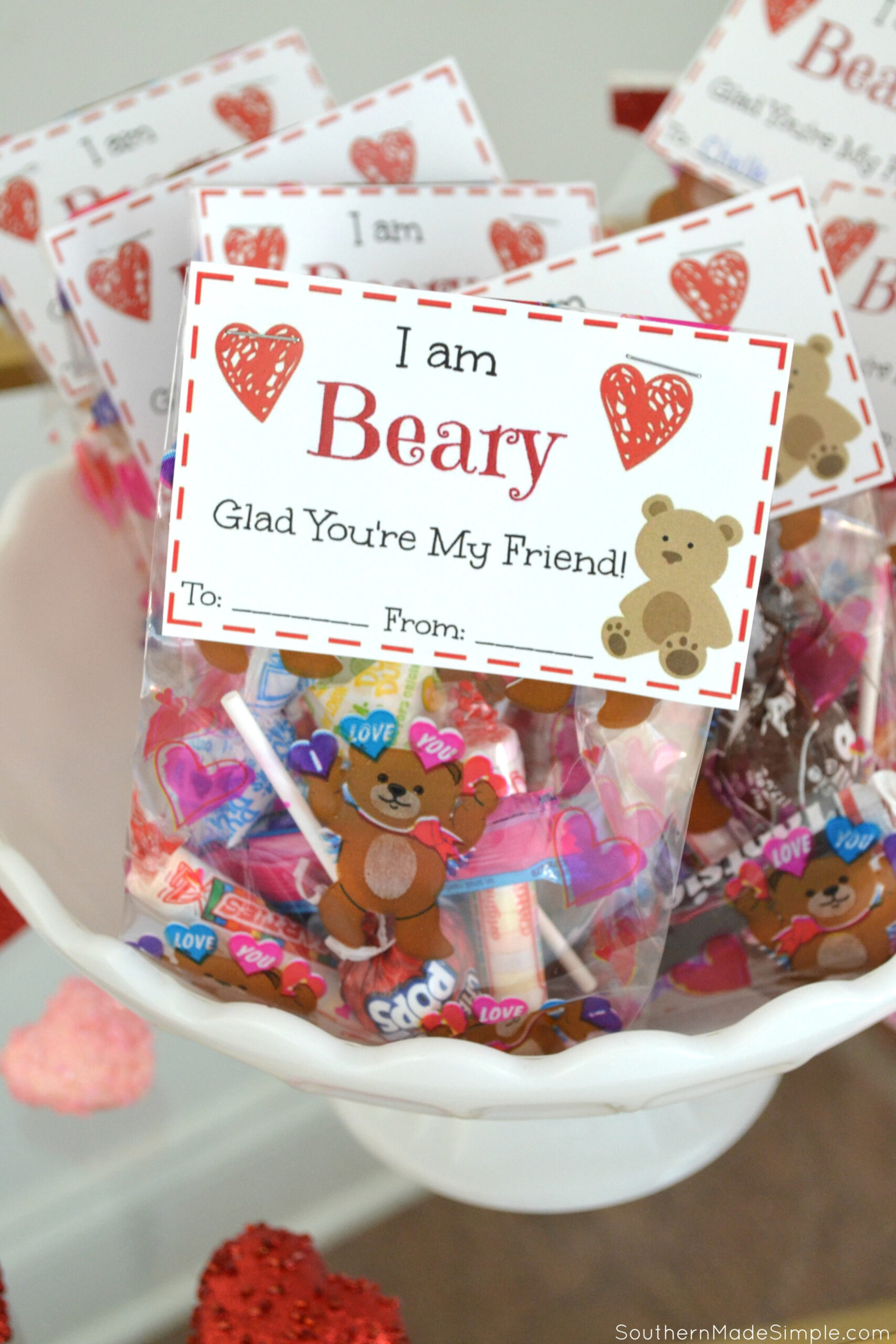 Free Printable: I'M Beary Glad You'Re My Friend Valentine intended for Gummy Bear Valentine Printable