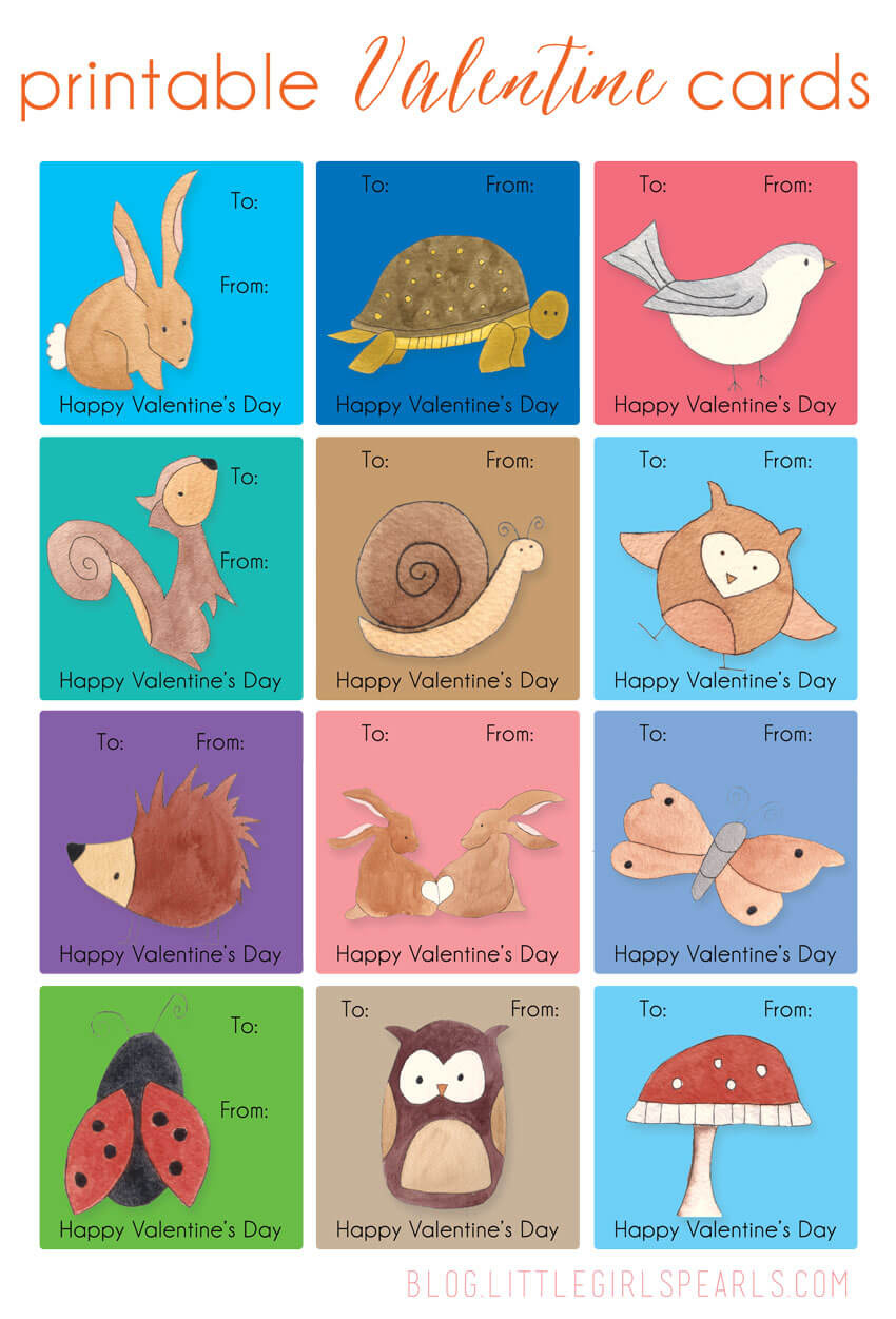 Free Printable Kids Valentine Cards – Little Girl'S Pearls in Free Printable Animal Valentines
