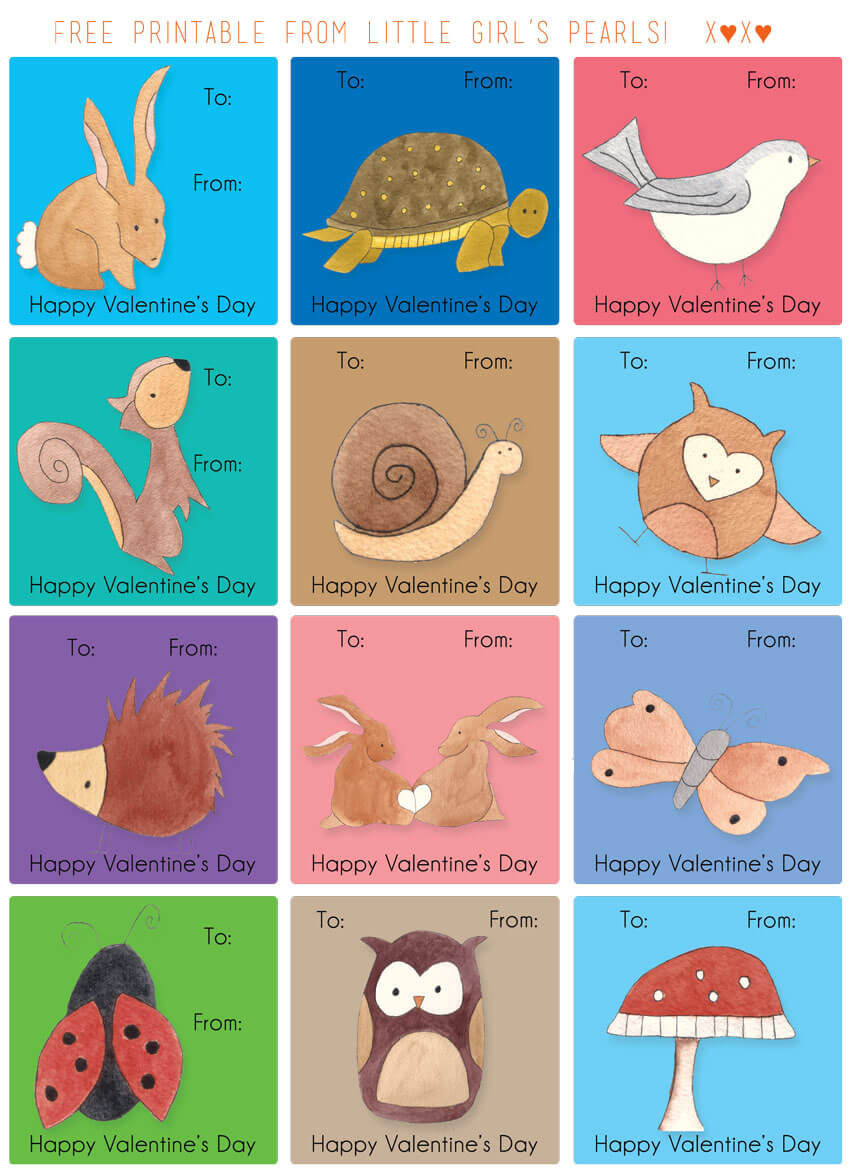 Free Printable Kids Valentine Cards – Little Girl'S Pearls regarding Free Printable Animal Valentines Day Cards