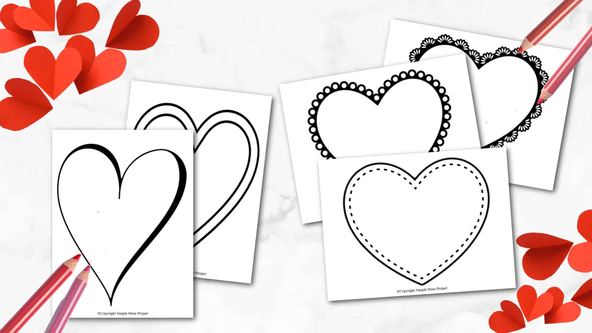 Free Printable Large Heart Shape Templates - Simple Mom Project within Free Printable Large Valentine Heart