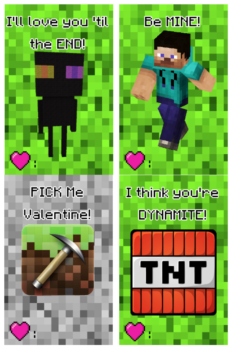 Free Printable Minecraft Valentine&amp;#039;S Day Cards - Making Lemonade with regard to Minecraft Valentines Cards Printable