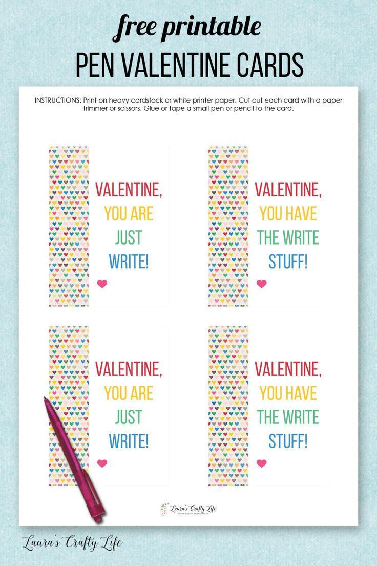 Free Printable Pen Valentines within Pen Valentine Printable Free
