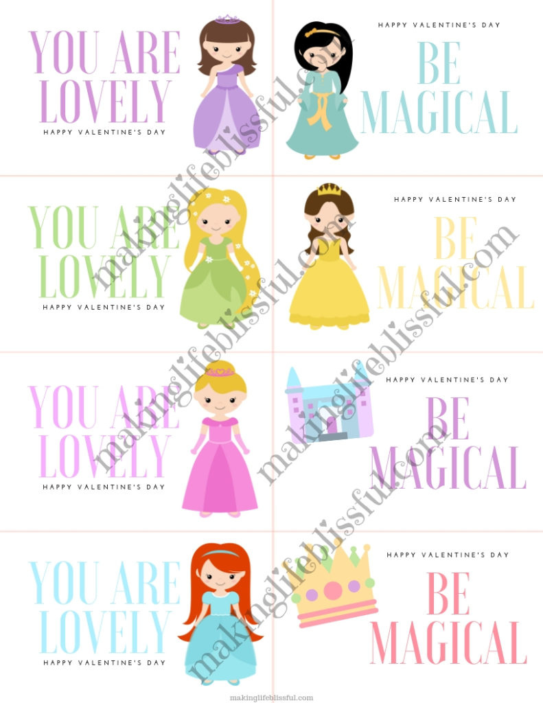 Free Printable Princess Valentines | Making Life Blissful regarding Free Printable Disney Princess Valentine Cards