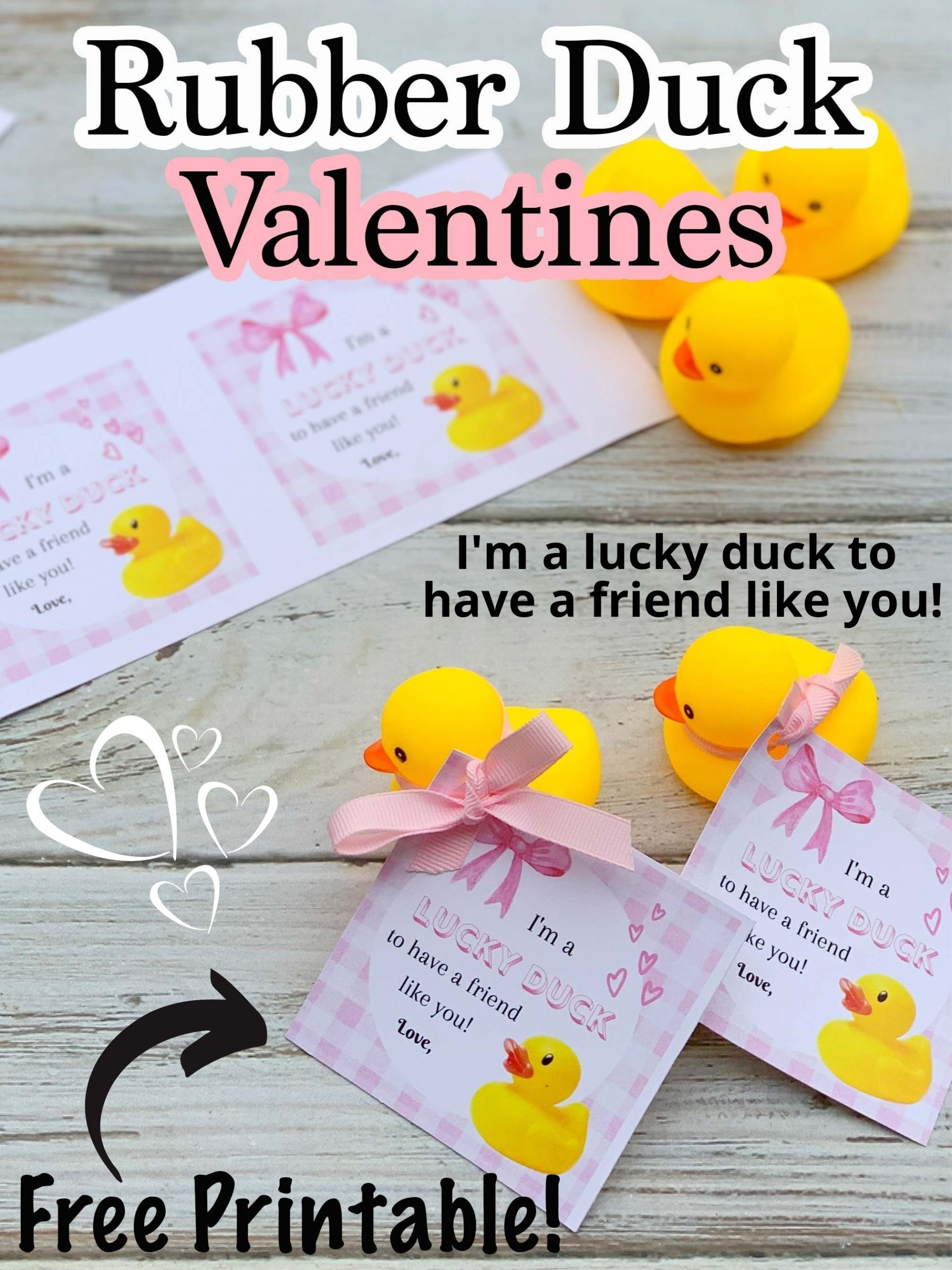 Free Printable Rubber Duck Valentines For Kids for Duck Valentine Printable Free