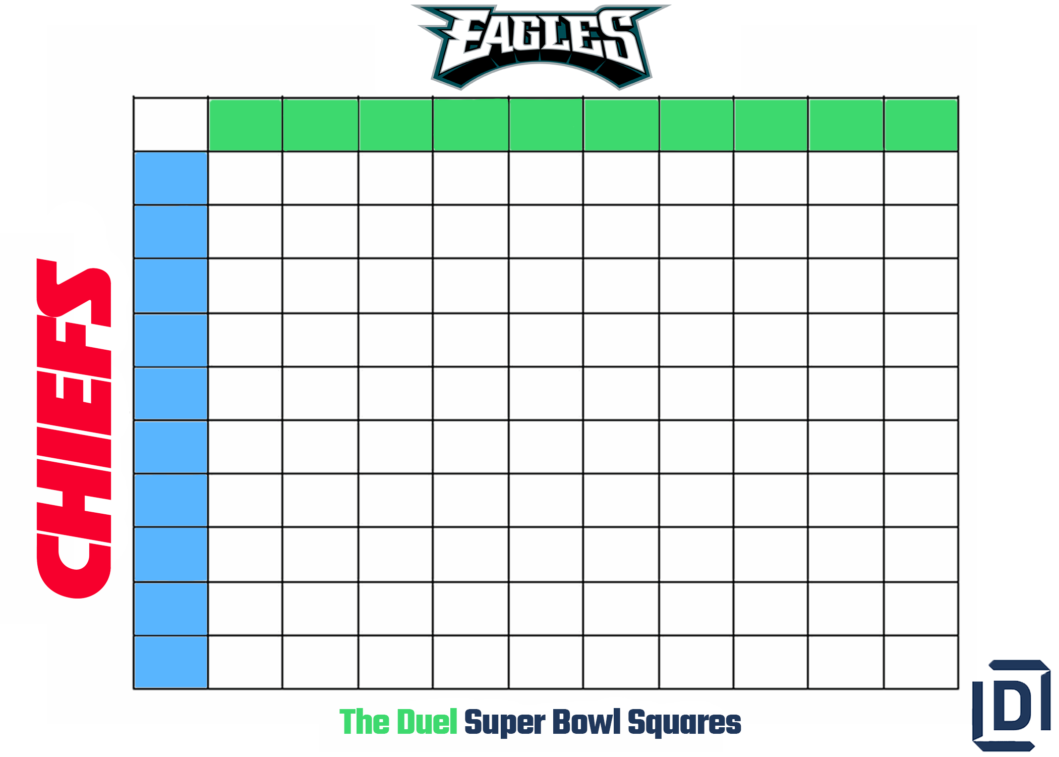Free Printable Super Bowl 57 Boxes Game For Chiefs Vs Eagles inside Super Bowl Printable Boxes