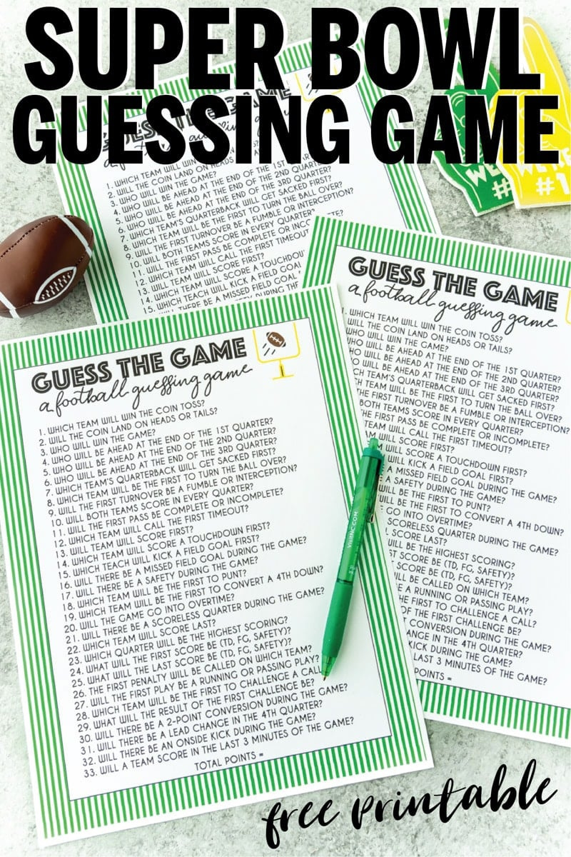 Free Printable Super Bowl Guessing Game regarding Free Printable Super Bowl Party Games