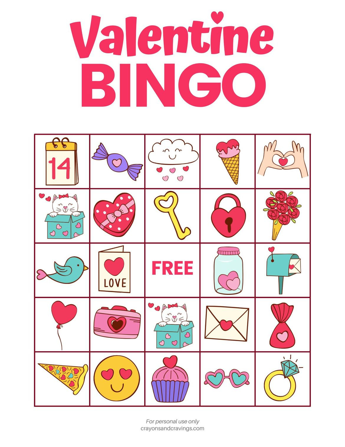 Free Printable Valentine Bingo Game Free Printable Valentine with regard to Printable Valentine Bingo Cards