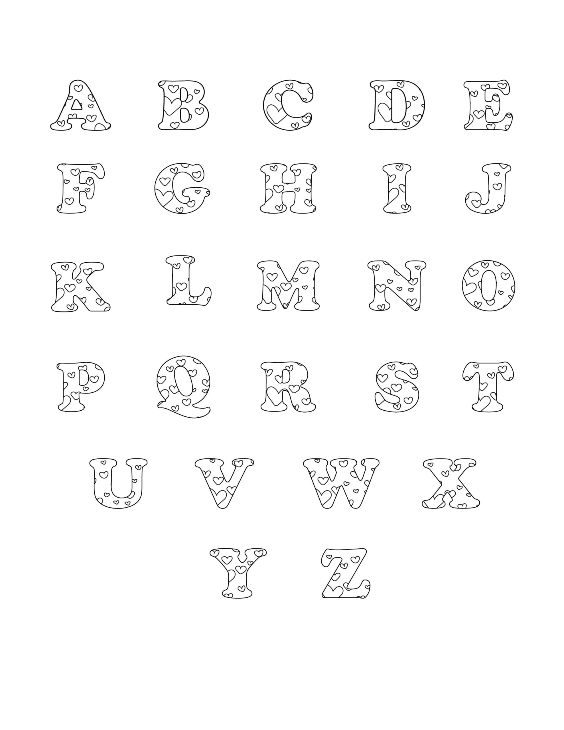 Free Printable Valentine Bubble Letters: Bubble Letters Alphabet within Printable Valentine Letters