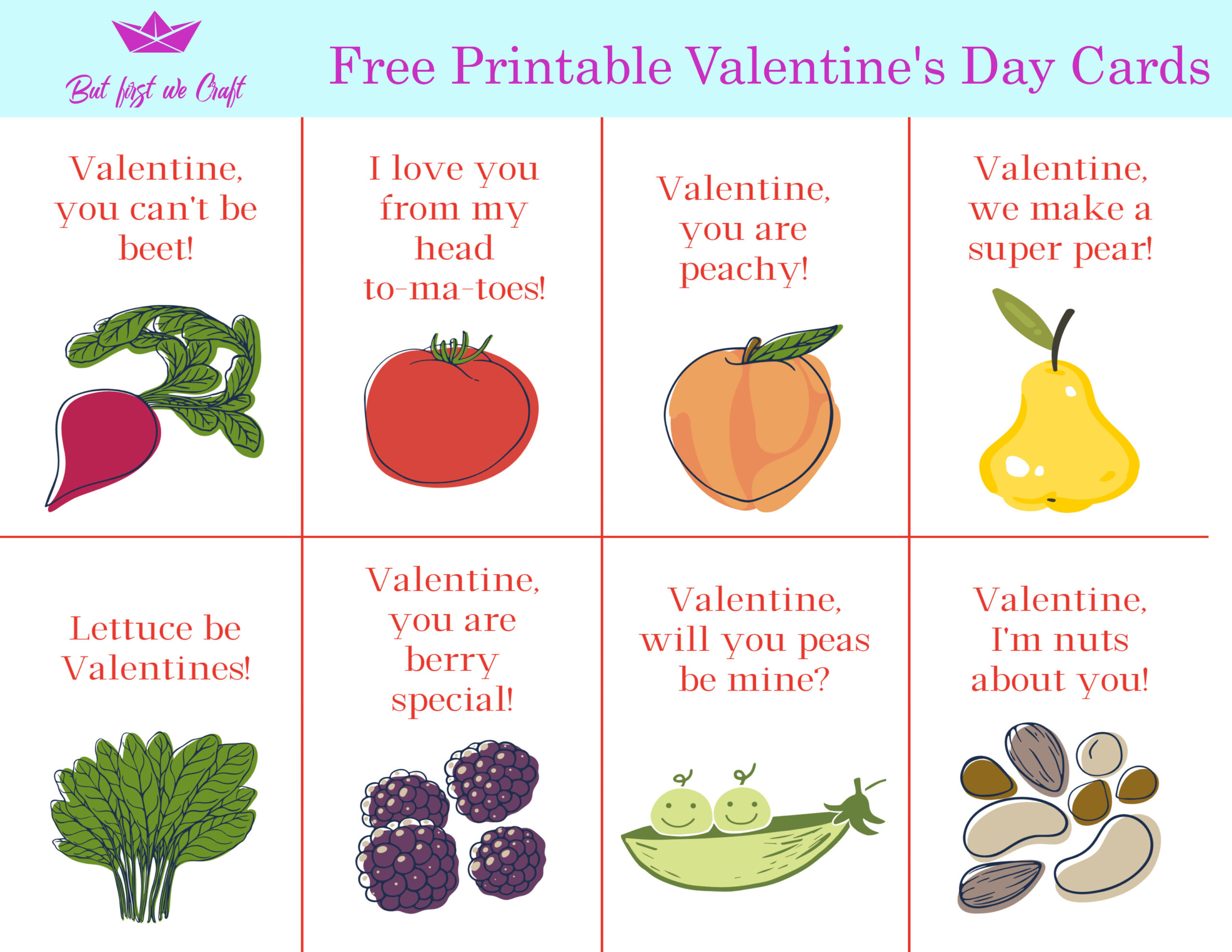 Free Printable Valentine Cards – But First We Craft with Printable Valentine Cards Free