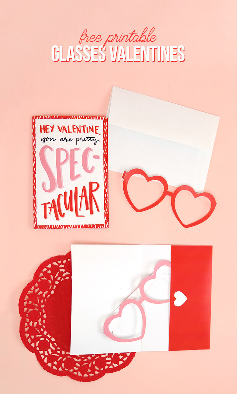 Free Printable Valentine Cards With Heart Glasses - Persia Lou within Sunglasses Valentine Free Printable