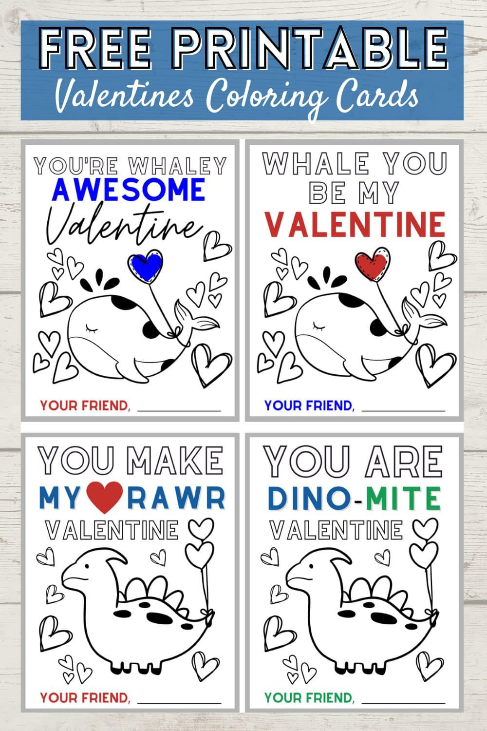 Free Printable Valentine Coloring Cards - The Girl Creative with Free Printable Color Valentine Cards