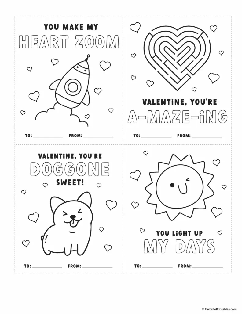 Free Printable Valentines Cards To Color - Favorite Printables for Free Printable Coloring Valentine Cards