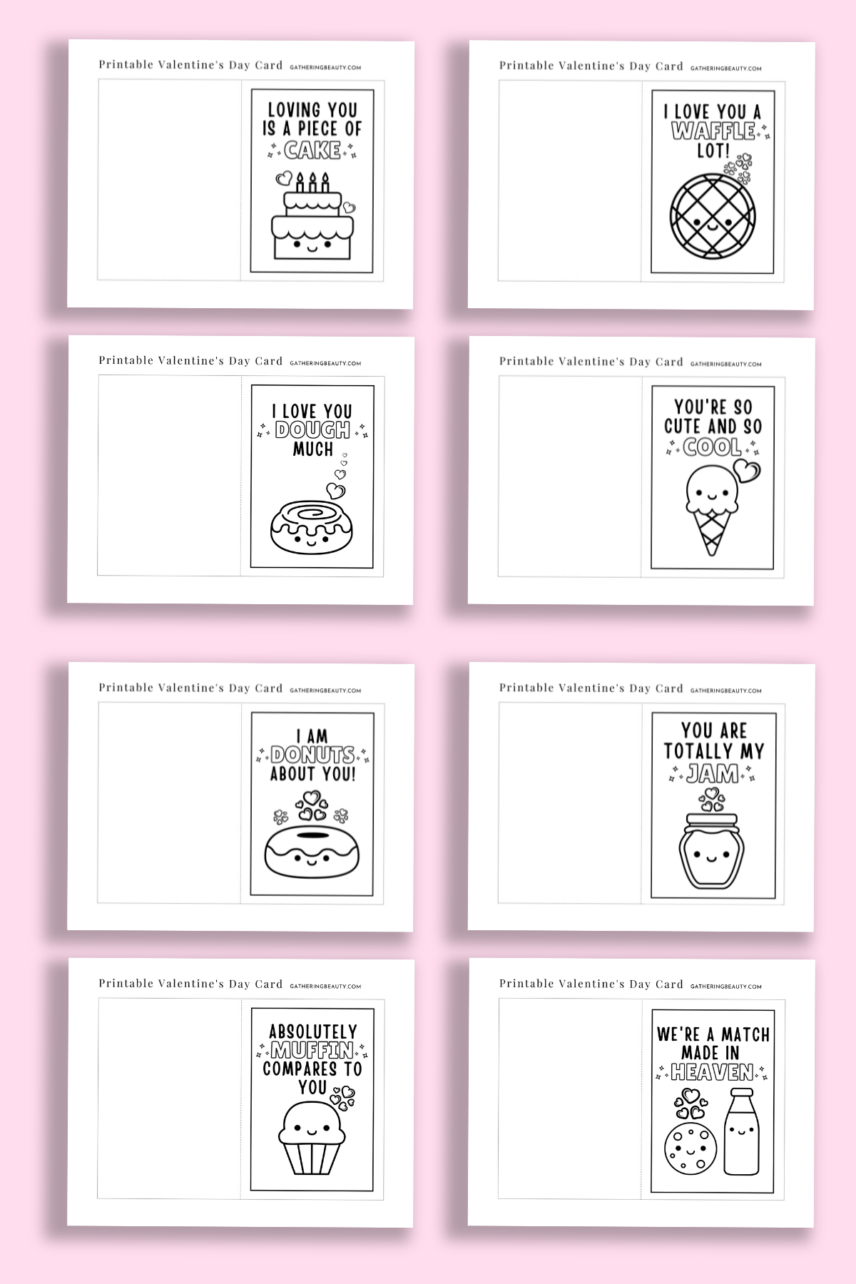 Free Printable Valentine&amp;#039;S Cards To Colour — Gathering Beauty with regard to Free Printable Foldable Valentines Cards