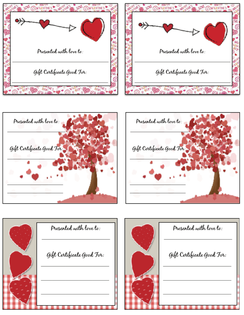 Free Printable Valentine'S Day Gift Certificates pertaining to Printable Valentine Gift Certificates