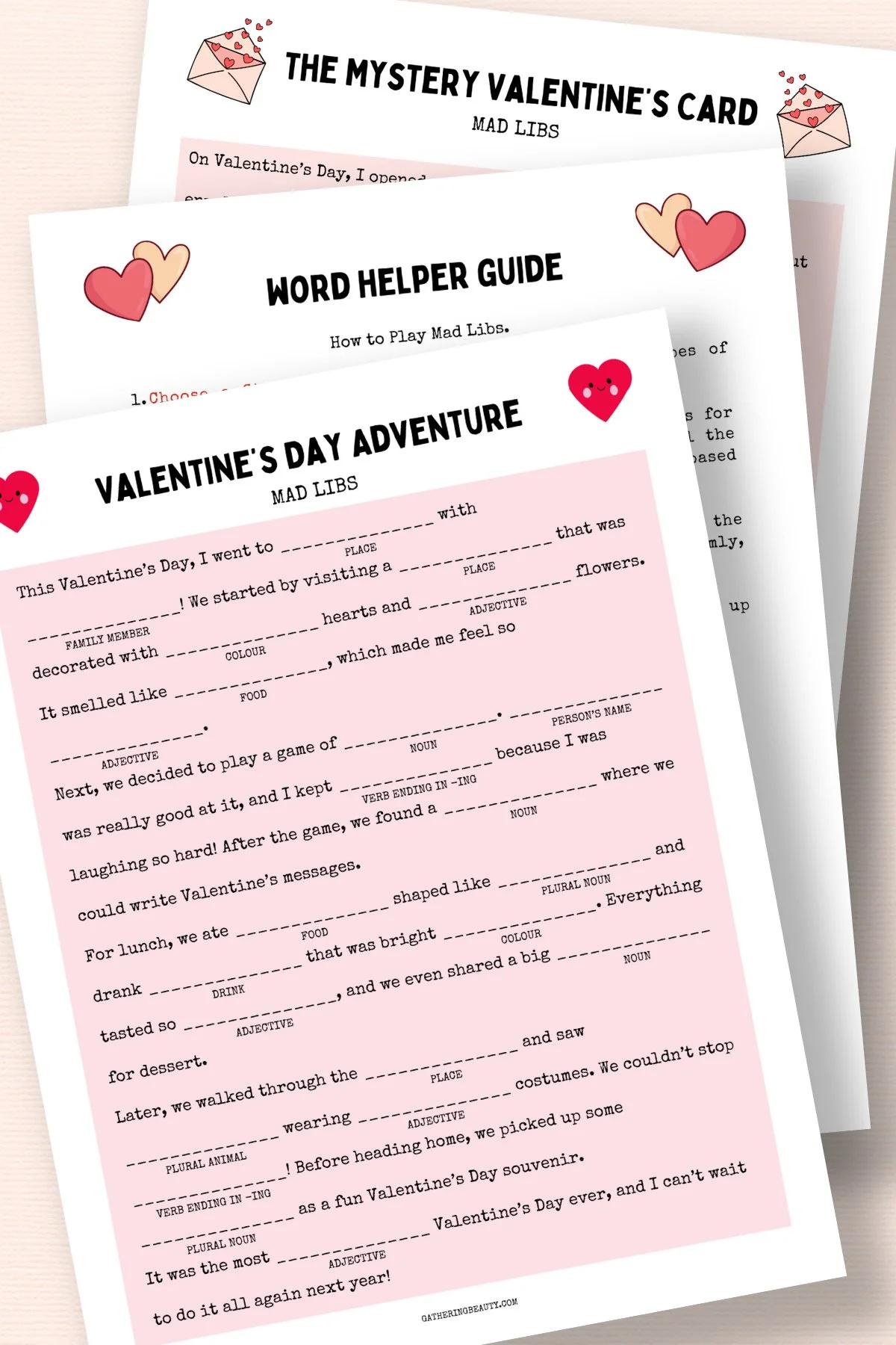 Free Printable Valentine&amp;#039;S Day Mad Libs — Gathering Beauty throughout Printable Valentine Stories For Kids