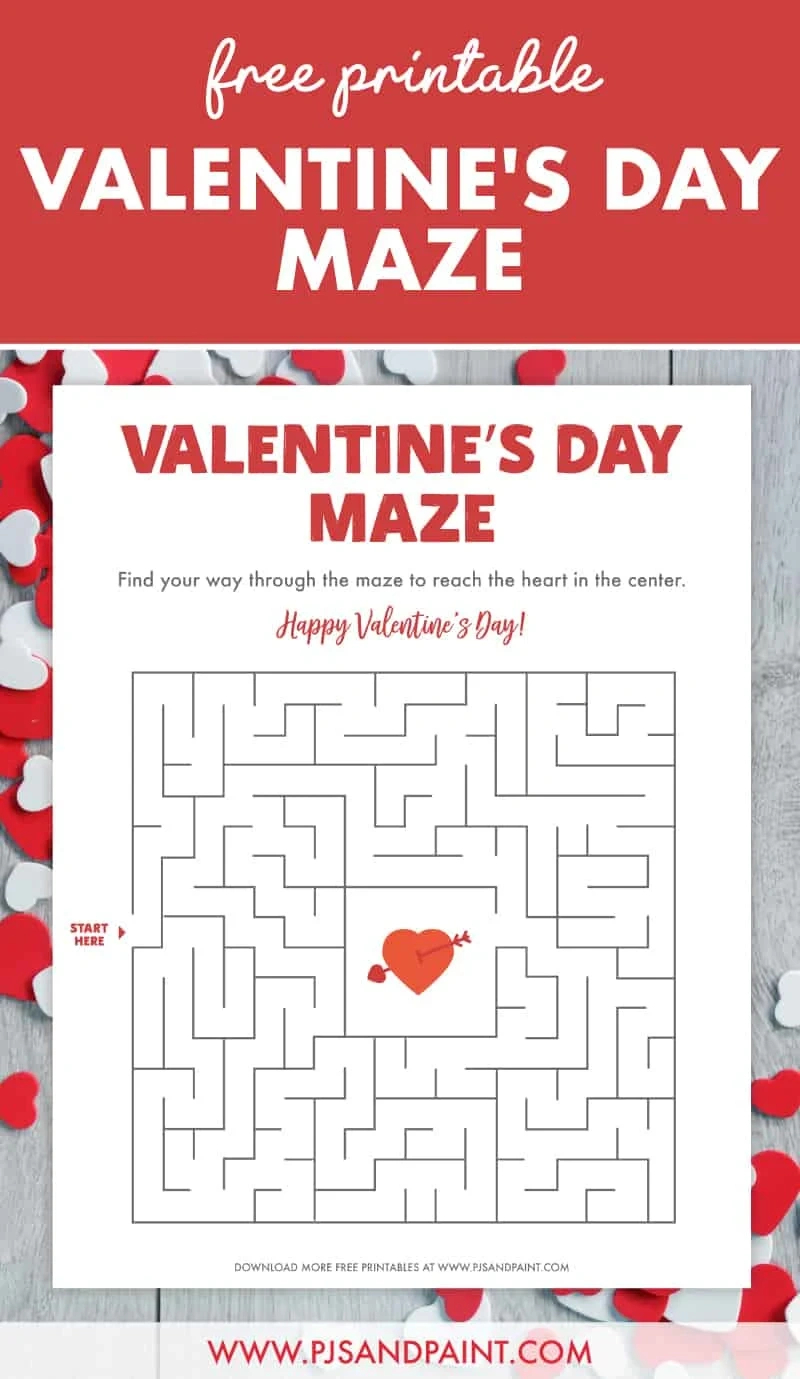 Free Printable Valentine'S Day Maze - Pjs And Paint in Printable Valentine Game