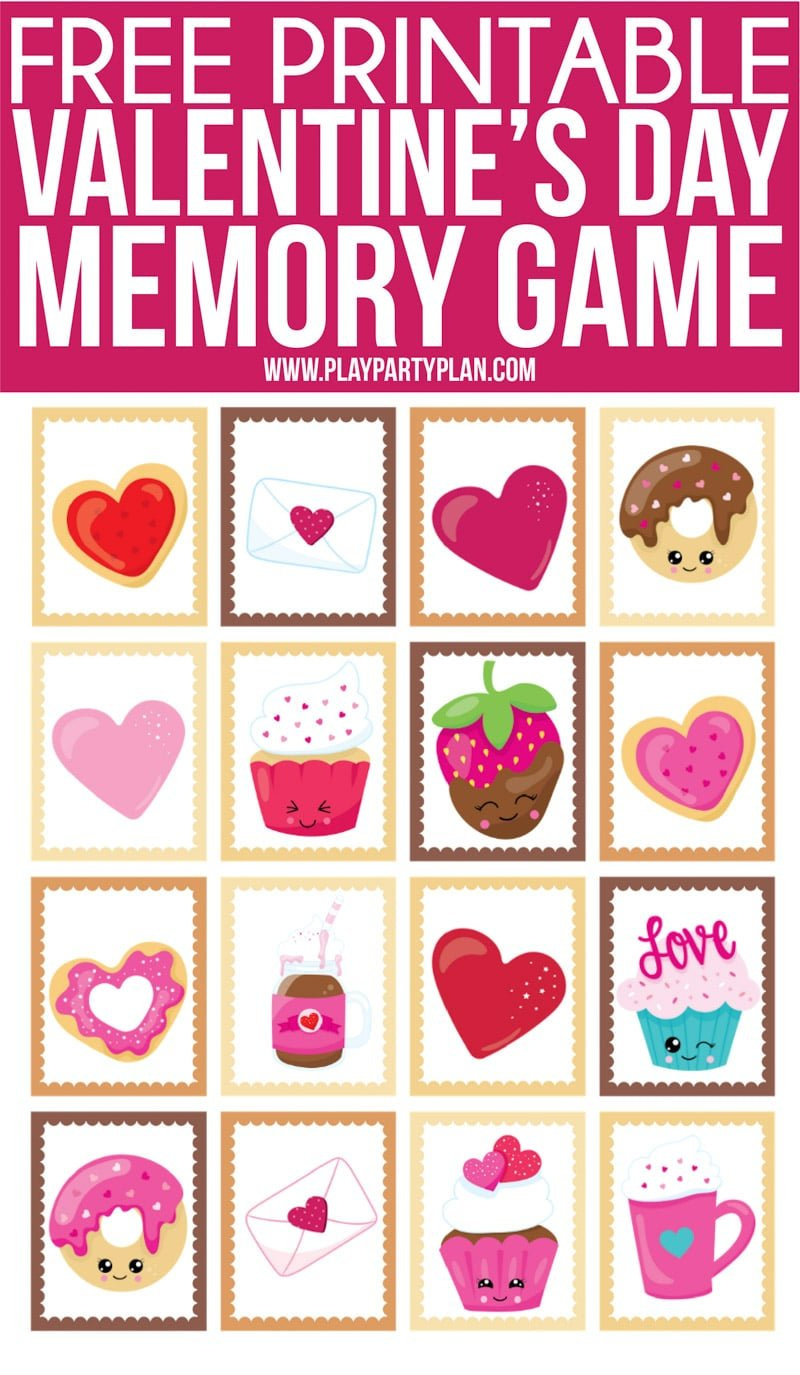 Free Printable Valentine&amp;#039;S Day Memory Games For Kids - Play Party Plan with Printable Valentine Games For Kids