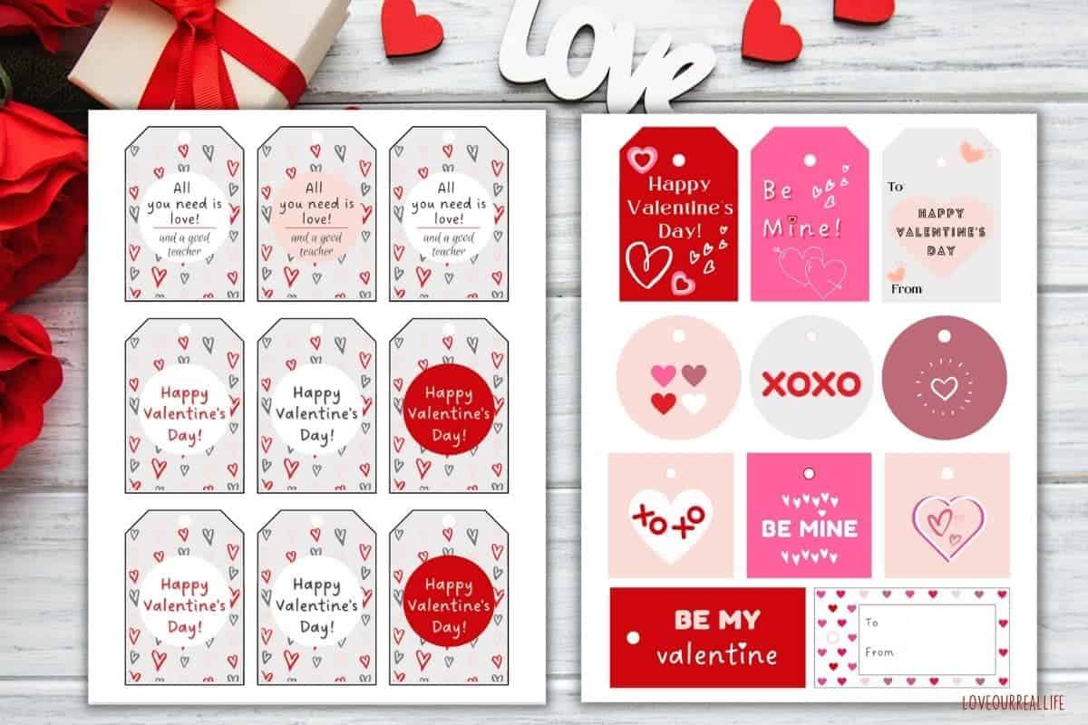 Free Printable Valentine'S Gift Tags For Teachers ⋆ Love Our Real intended for Printable Valentine Tags For Teachers