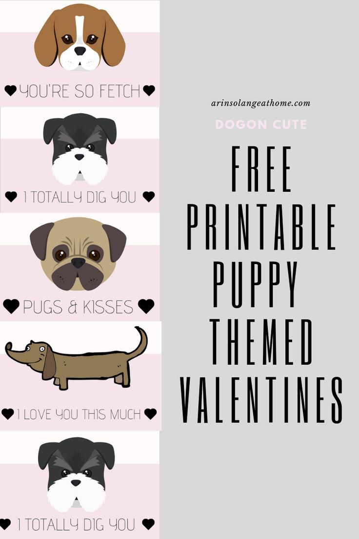 Free Puppy Themed Valentine'S - Arinsolangeathome throughout Free Printable Dog Valentines Day Cards