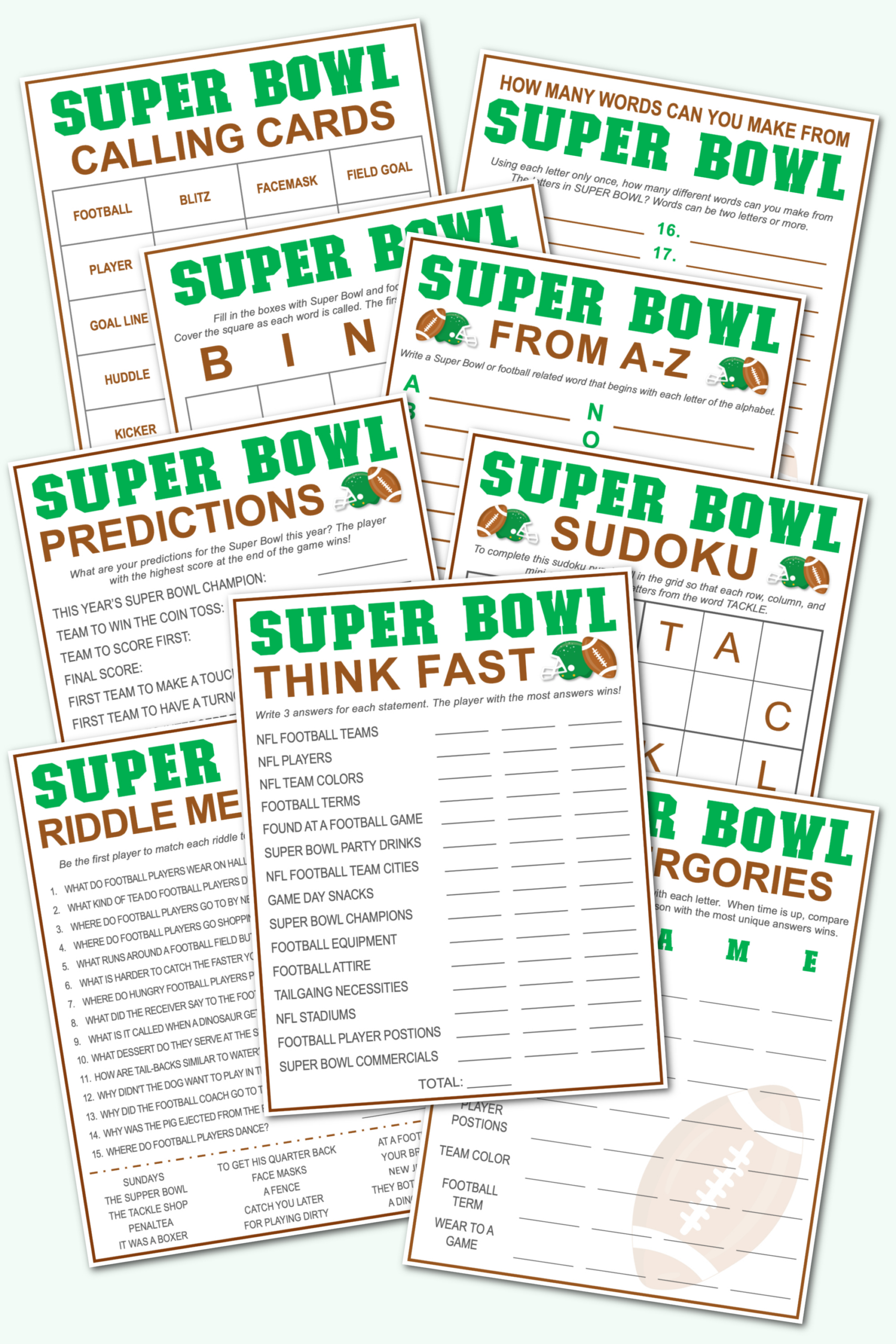 Free Super Bowl Printable Games - Kara Creates throughout Free Printable Super Bowl Activities