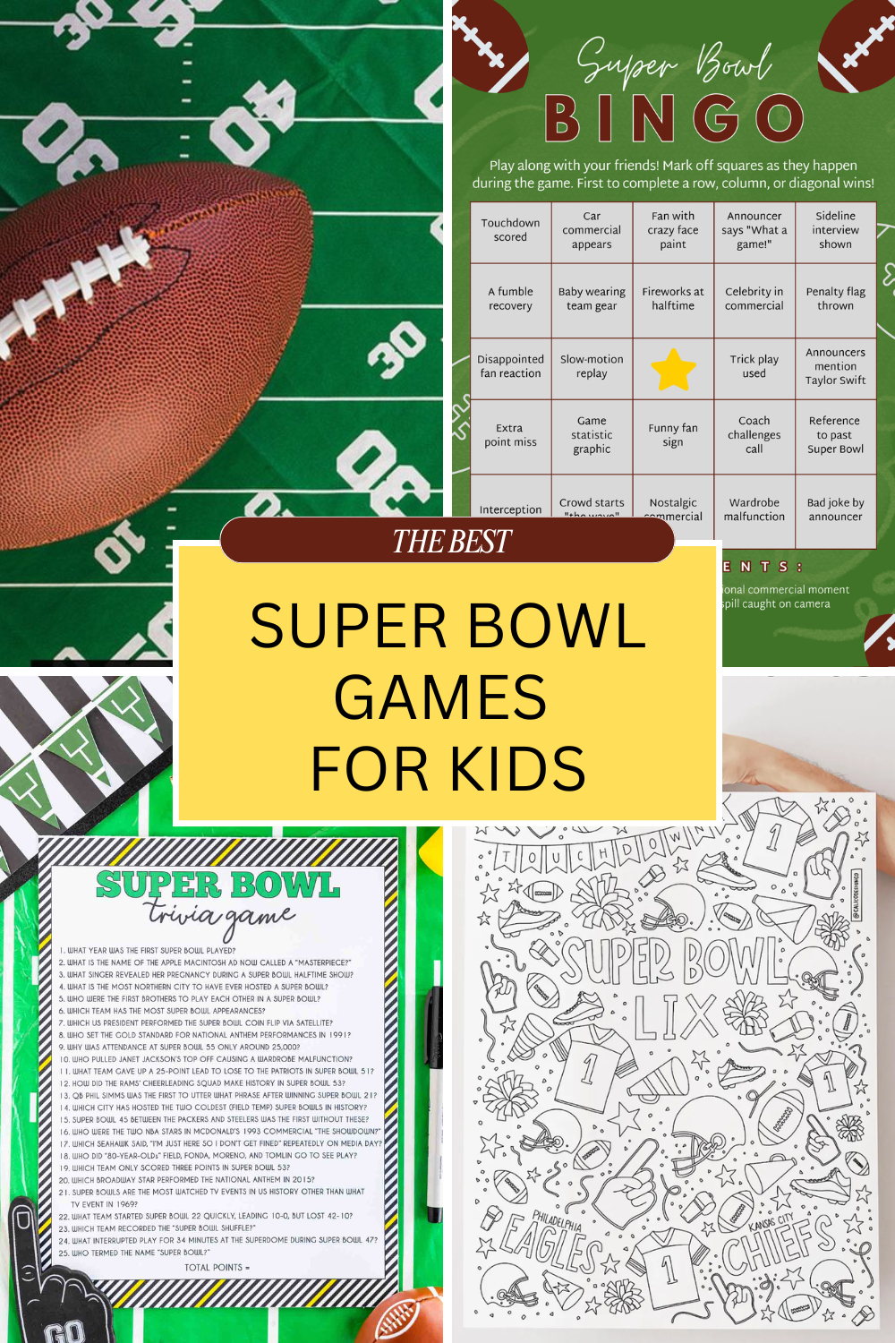 Free Super Bowl Printables: Bingo, Squares &amp;amp; Games For Kids for Free Printable Super Bowl Games