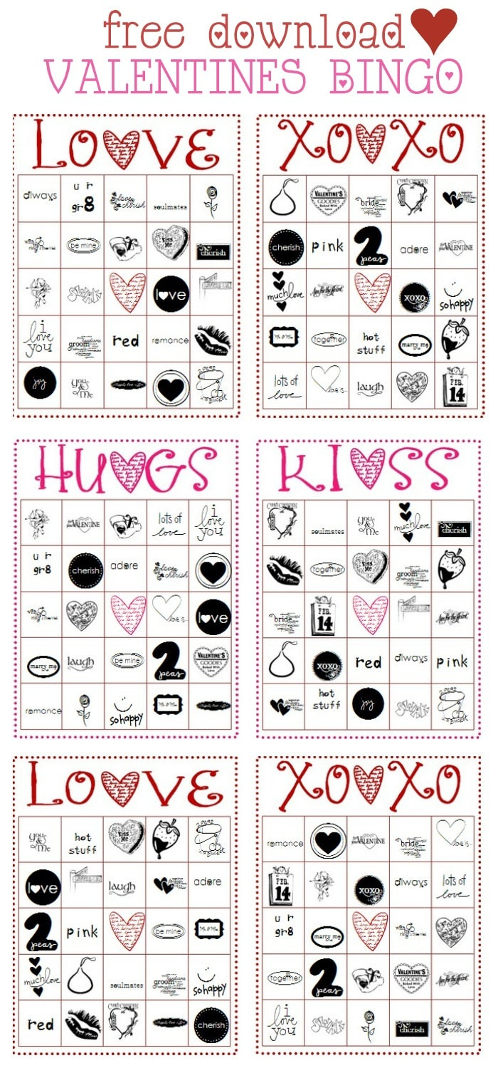 Free Valentines Bingo Cards – Let'S Diy It All – With Kritsyn Merkley with regard to Free Valentine Bingo Cards Printables