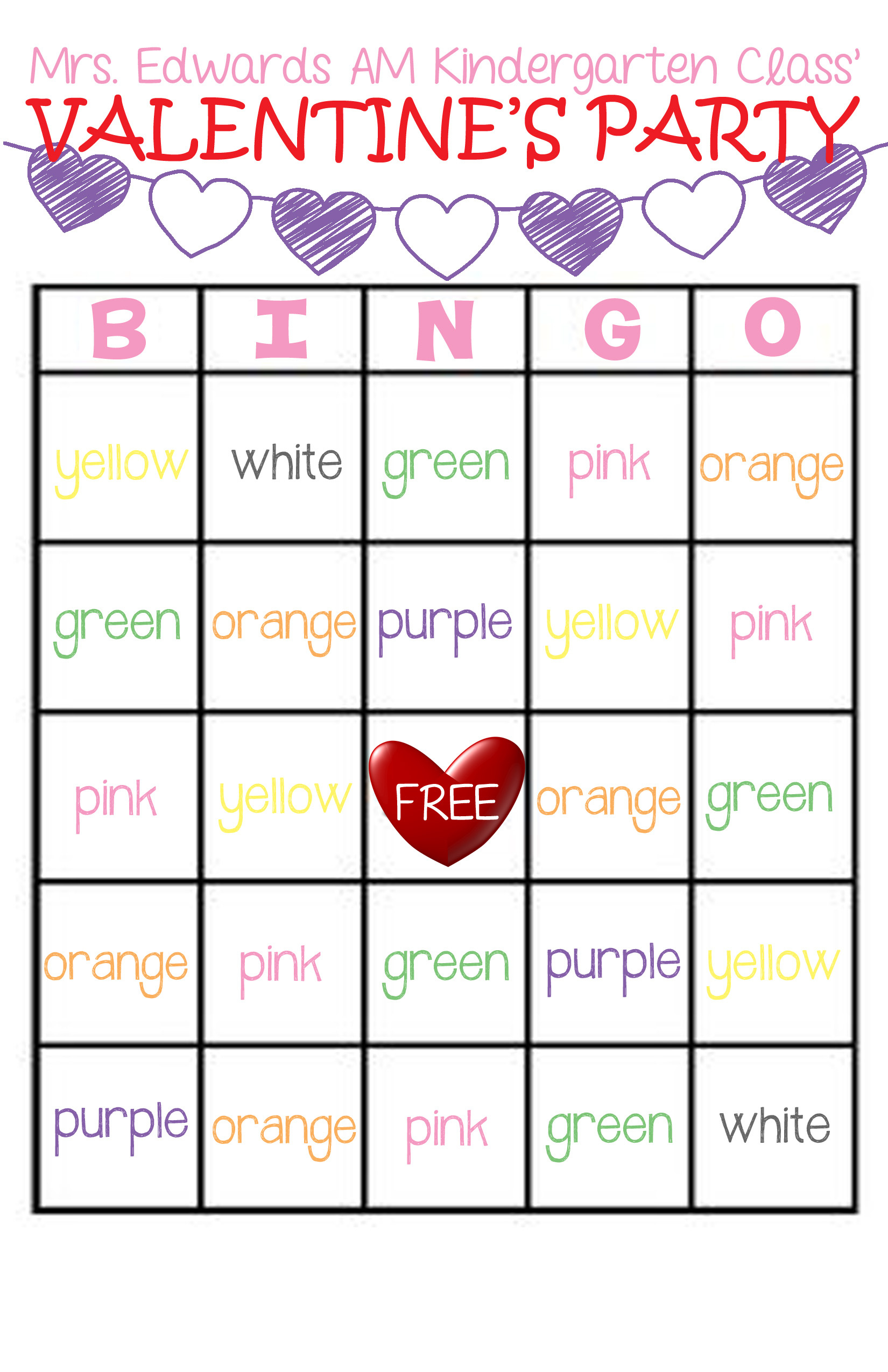 Free Valentine&amp;#039;S Day Bingo Printable Free Valentine Bingo throughout Printable Valentine Bingo
