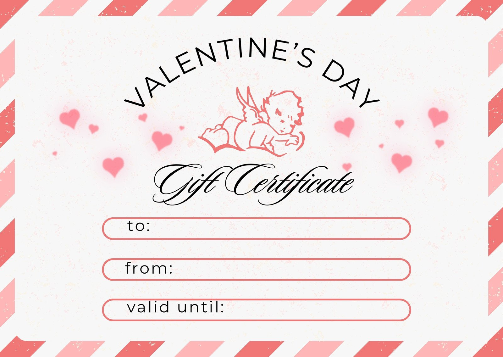 Free Valentine'S Day Gift Certificate Templates | Canva intended for Printable Valentine Gift Certificates