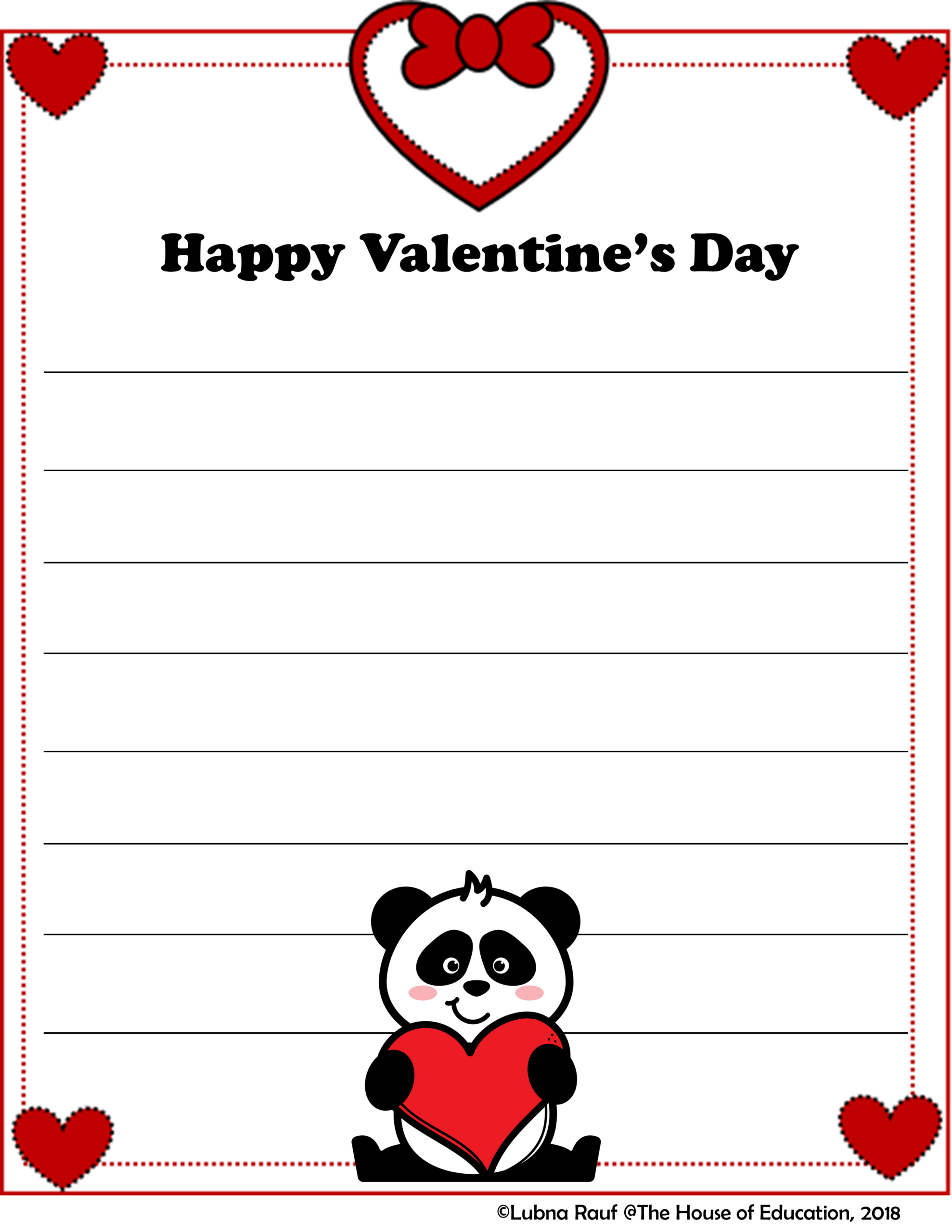 Free Valentine'S Day Love Letters Writing Templates | Teaching regarding Printable Valentine Letter Template