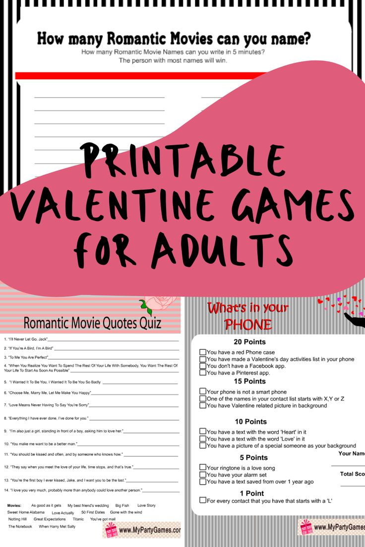 Fun Loving Printable Valentine Games For Adults - Fun Party Pop pertaining to Printable Valentine Games For Adults