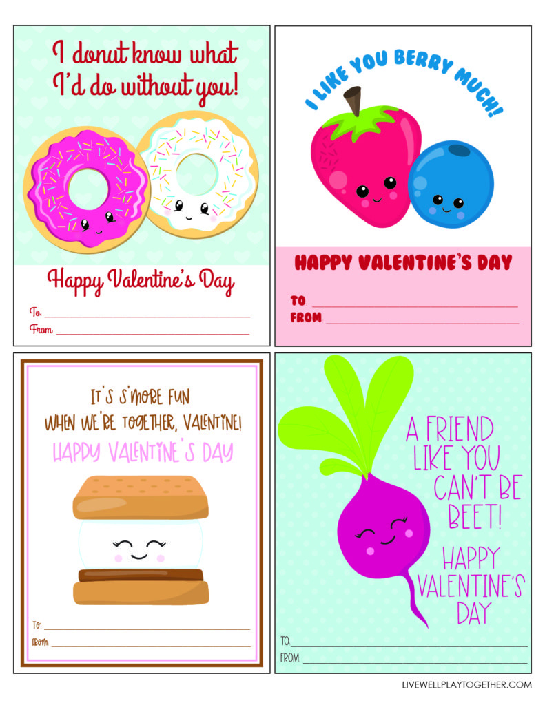 Funny Food Pun Valentine'S Day Cards + Free Printable - Live Well in Printable Valentine Cards For Family