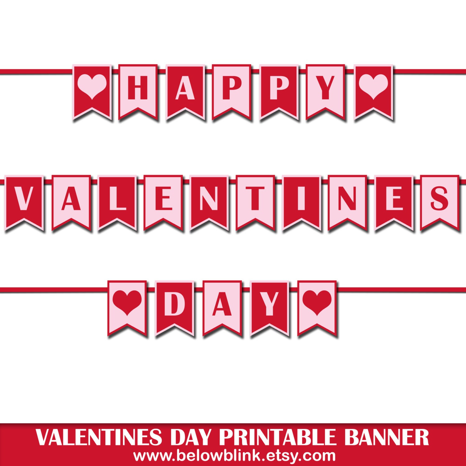 Happy Valentines Day Banner, Printable Photo Prop Banner throughout Happy Valentine&amp;amp;#039;s Day Printable Banner