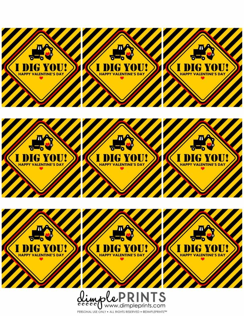 I Dig You" Valentine With Free Print ⋆ Real Housemoms for I Dig You Valentine Free Printable