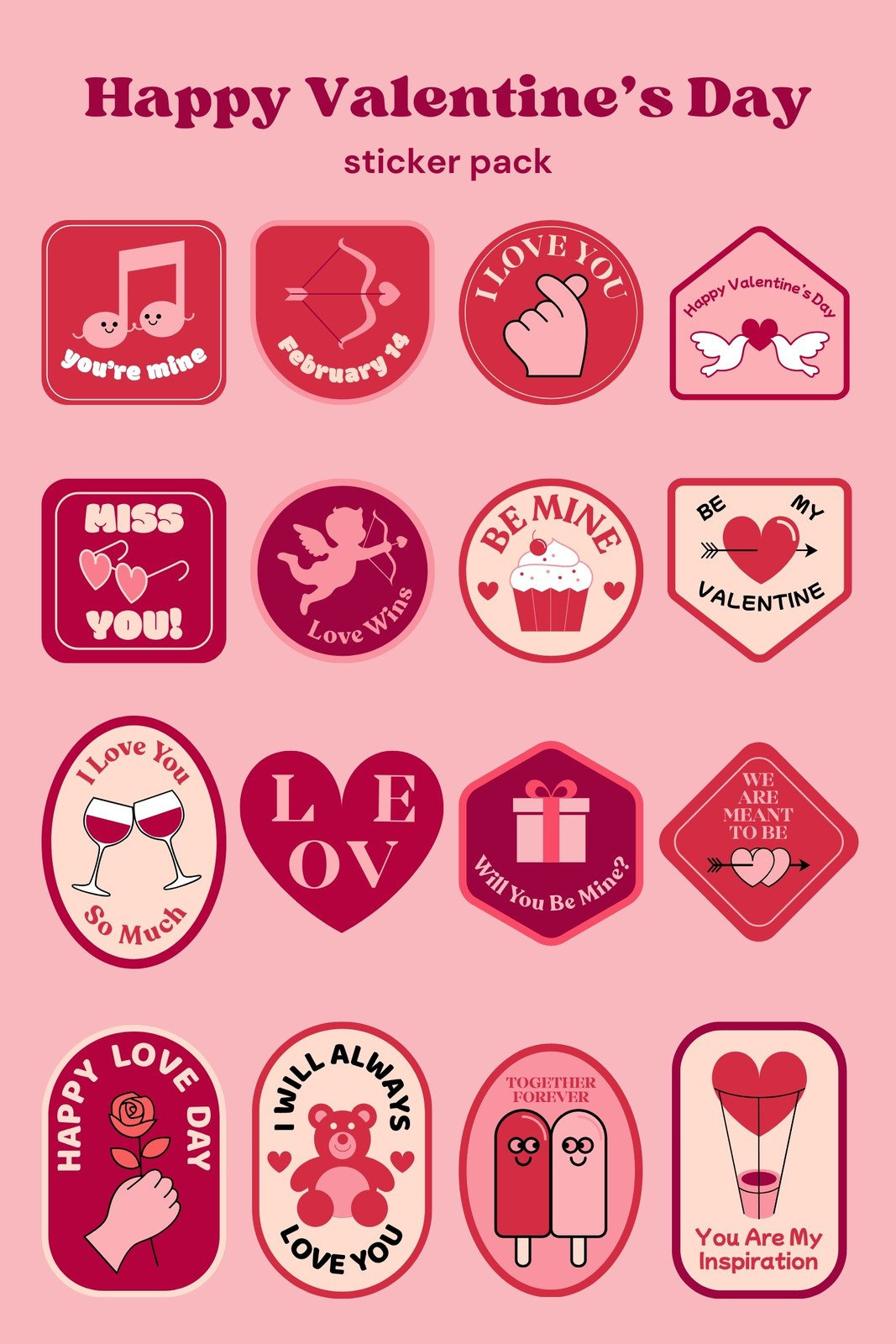 Nail Sticker Valentinstag Xoxo Valentine Stickers (Die Cut Love with Printable Valentine's Day Stickers