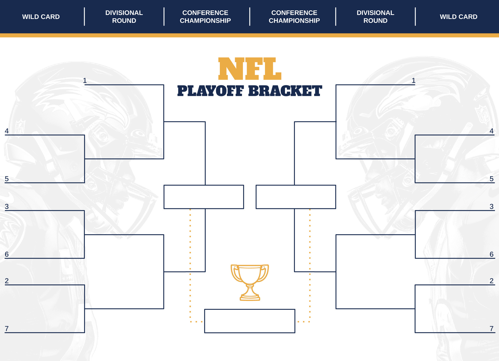 Nfl Playoff Bracket Free Google Docs Template - Gdoc.io for Super Bowl Bracket Printable