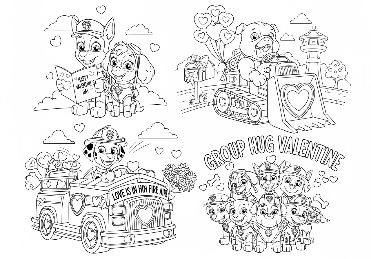 Paw Patrol Valentine Coloring Pages - Free Printable Fun in Printable Paw Patrol Valentines Coloring Pages