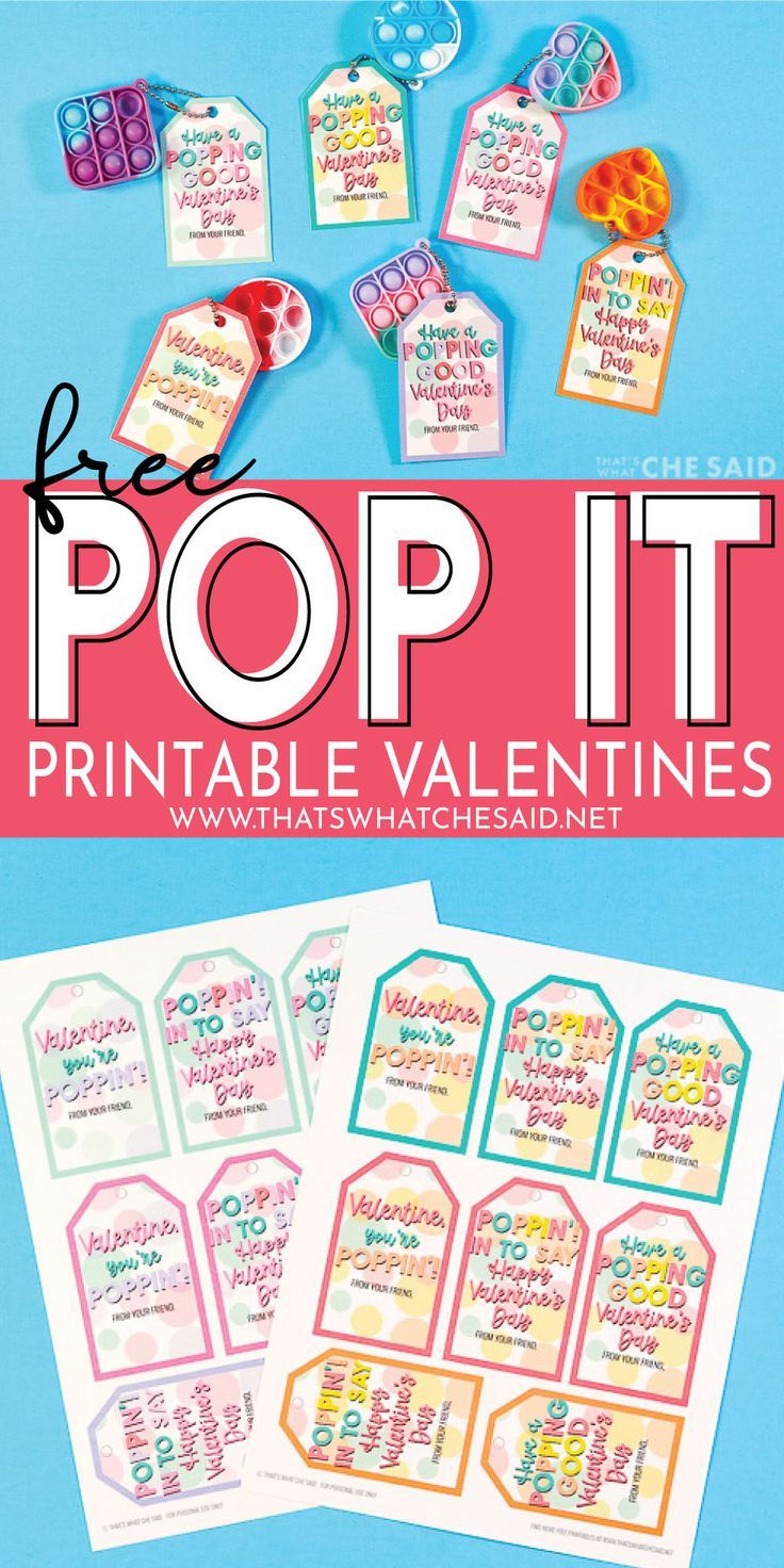 Pop It F R E E Printable Valentine with Poppin Valentine's Day Printable