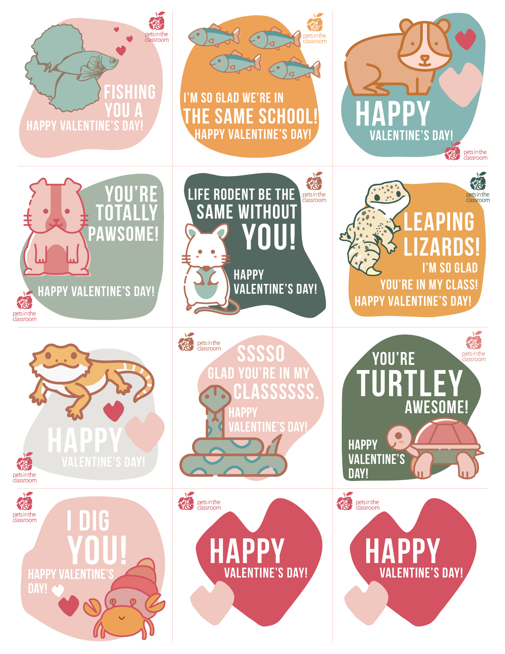 Printable Class Pet Valentines | Education Grants intended for Printable Valentine Cards For Pets