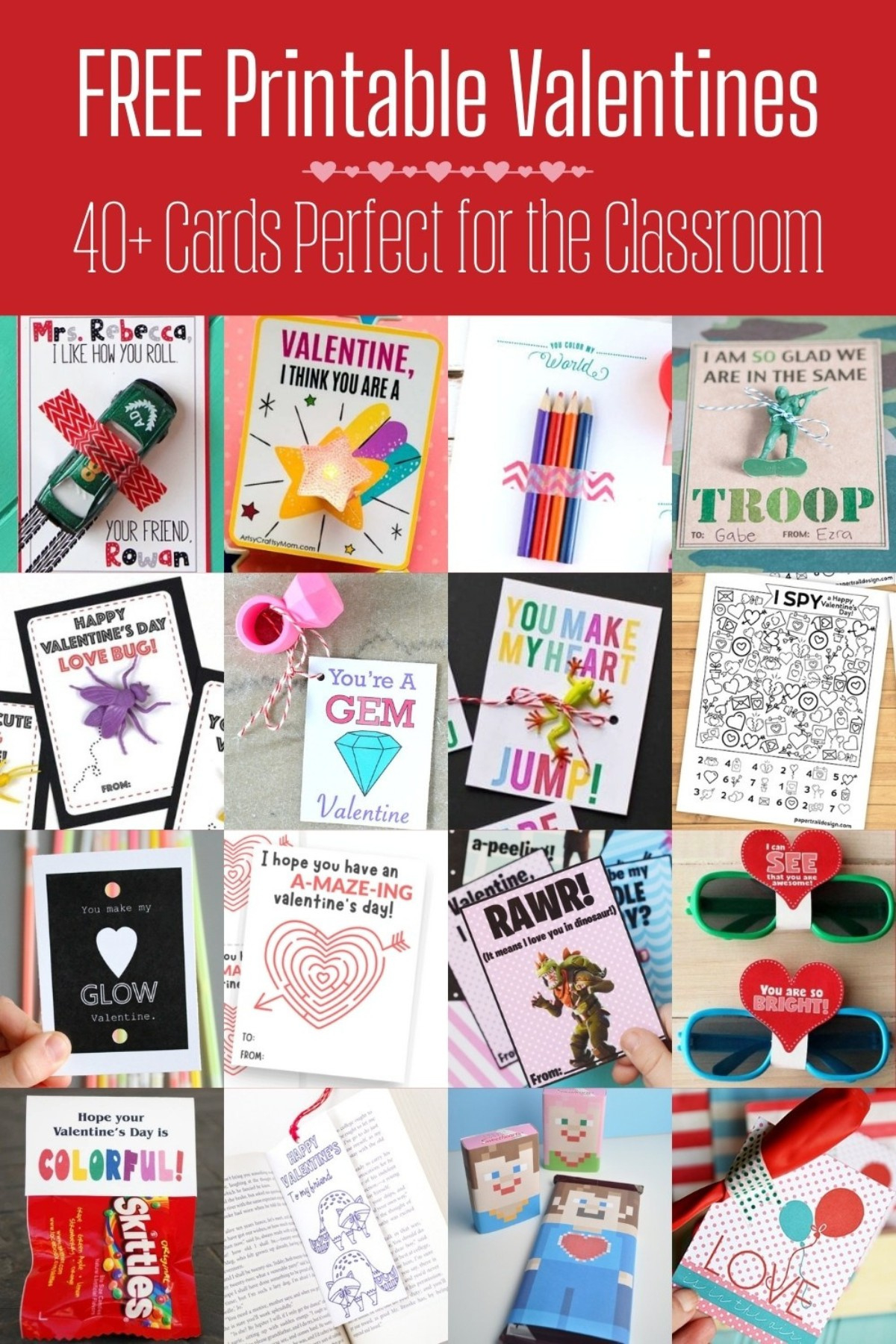 Printable Classroom Valentines That Are Cute And Free! - Diy Candy regarding Free Printable Classroom Valentines