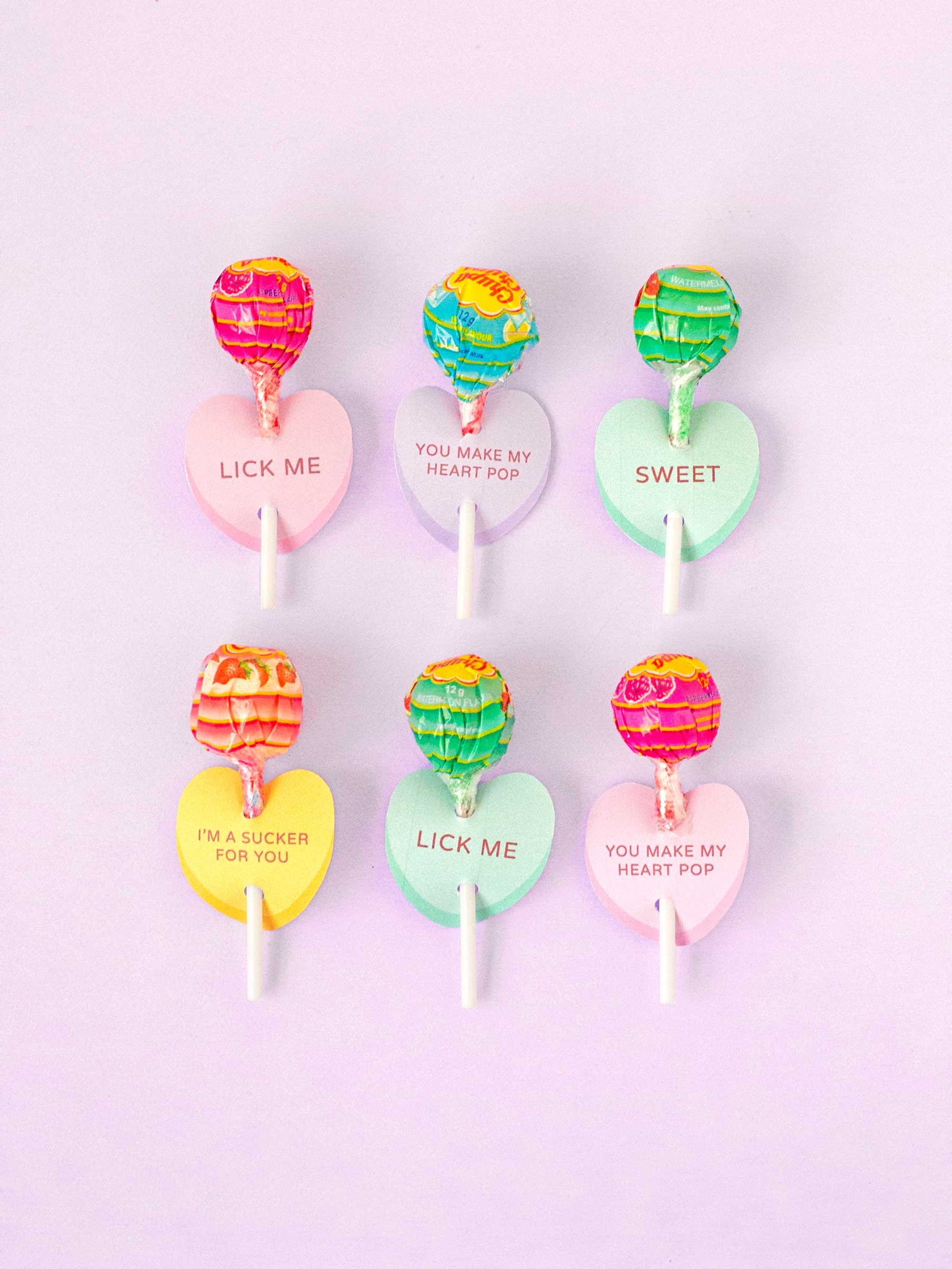 Printable Conversation Heart Lollipop Holders – Makeandtell throughout Printable Valentine Lollipop Holder