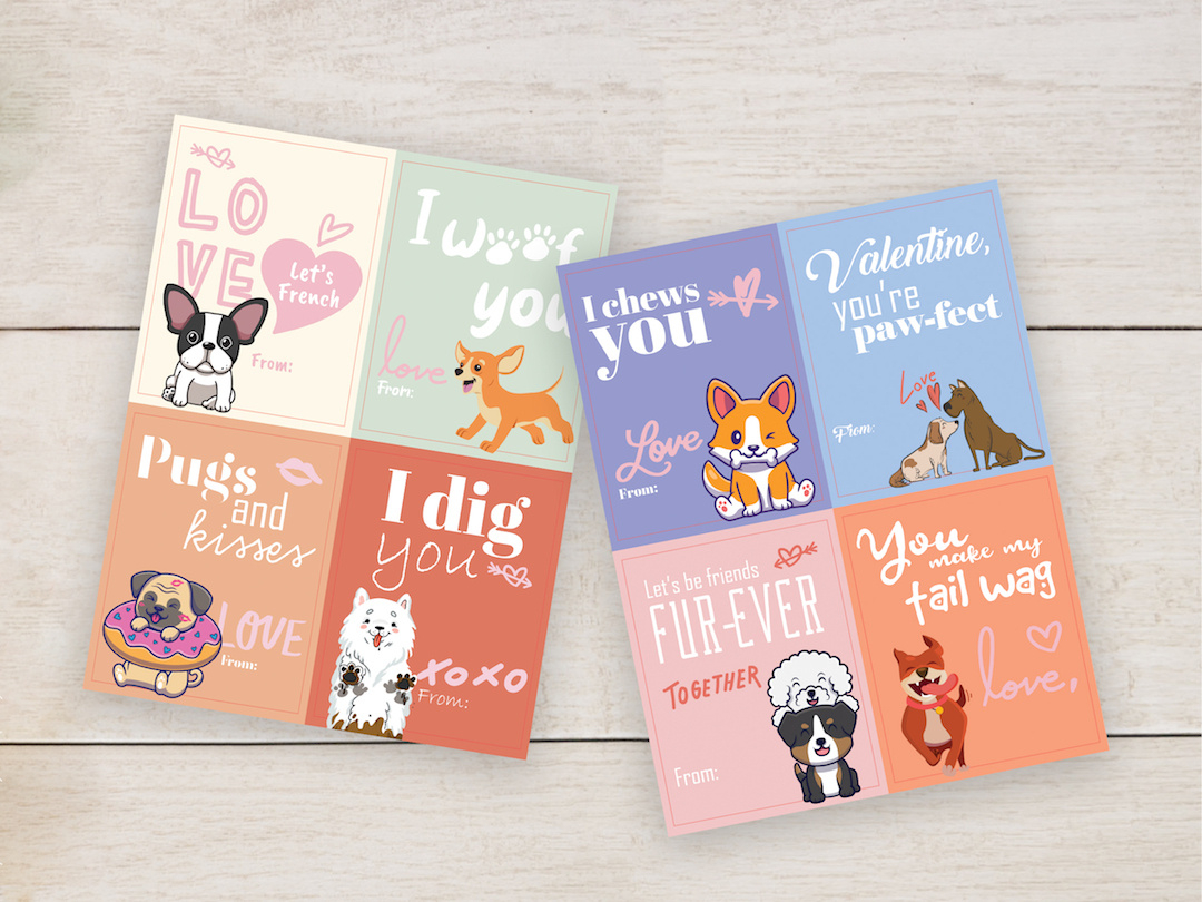 Printable Dog Valentine'S Day Cards - The Dog Guide San Antonio for Free Printable Dog Valentine Cards