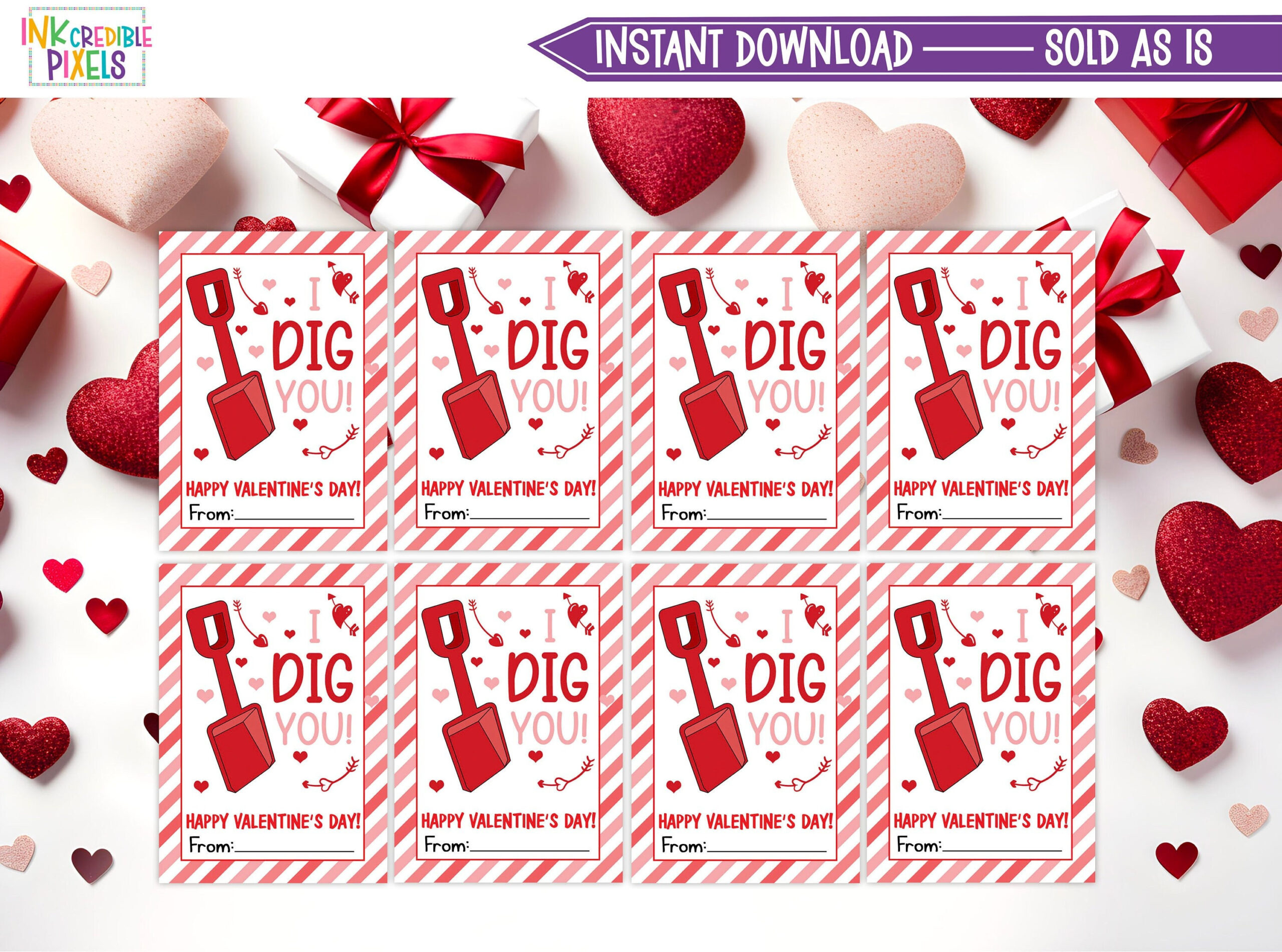 Printable I Dig You Valentine'S Day Cards, Valentine'S Day Gift with I Dig You Valentines Printable