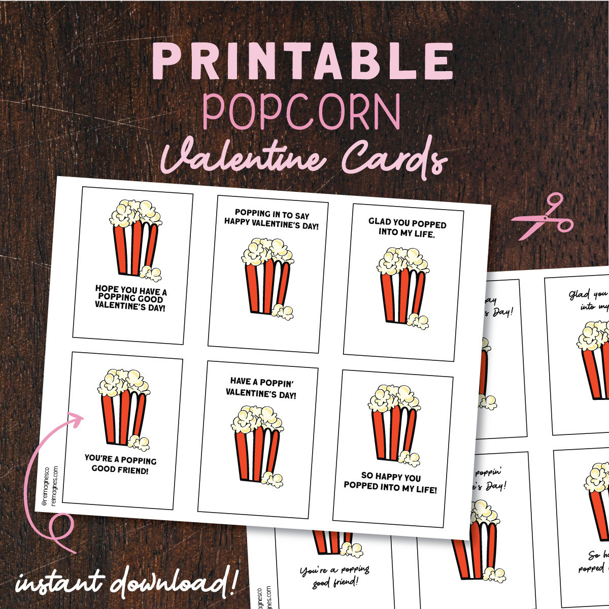 Printable Popcorn Classroom Valentines throughout Poppin Valentine'S Day Printable