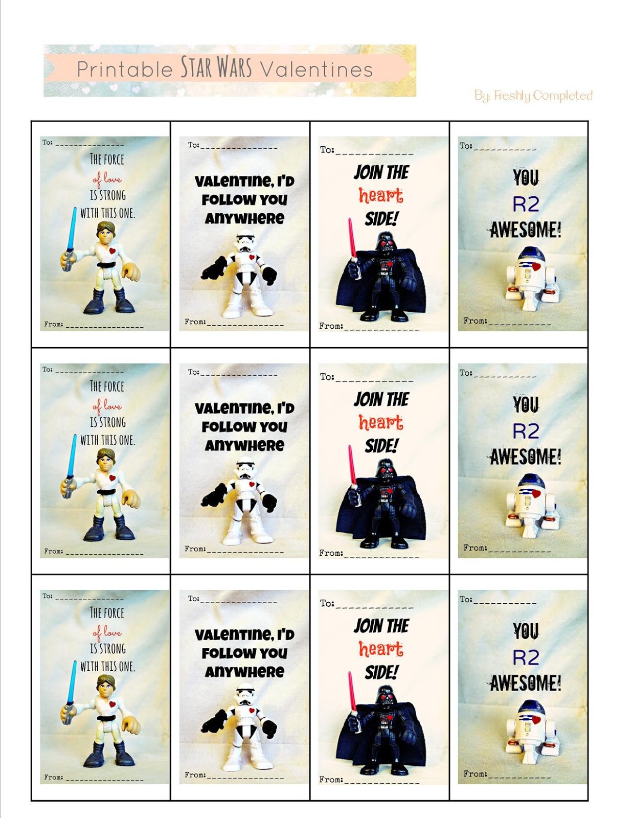Printable Star Wars Valentines inside Star Wars Valentines Printables