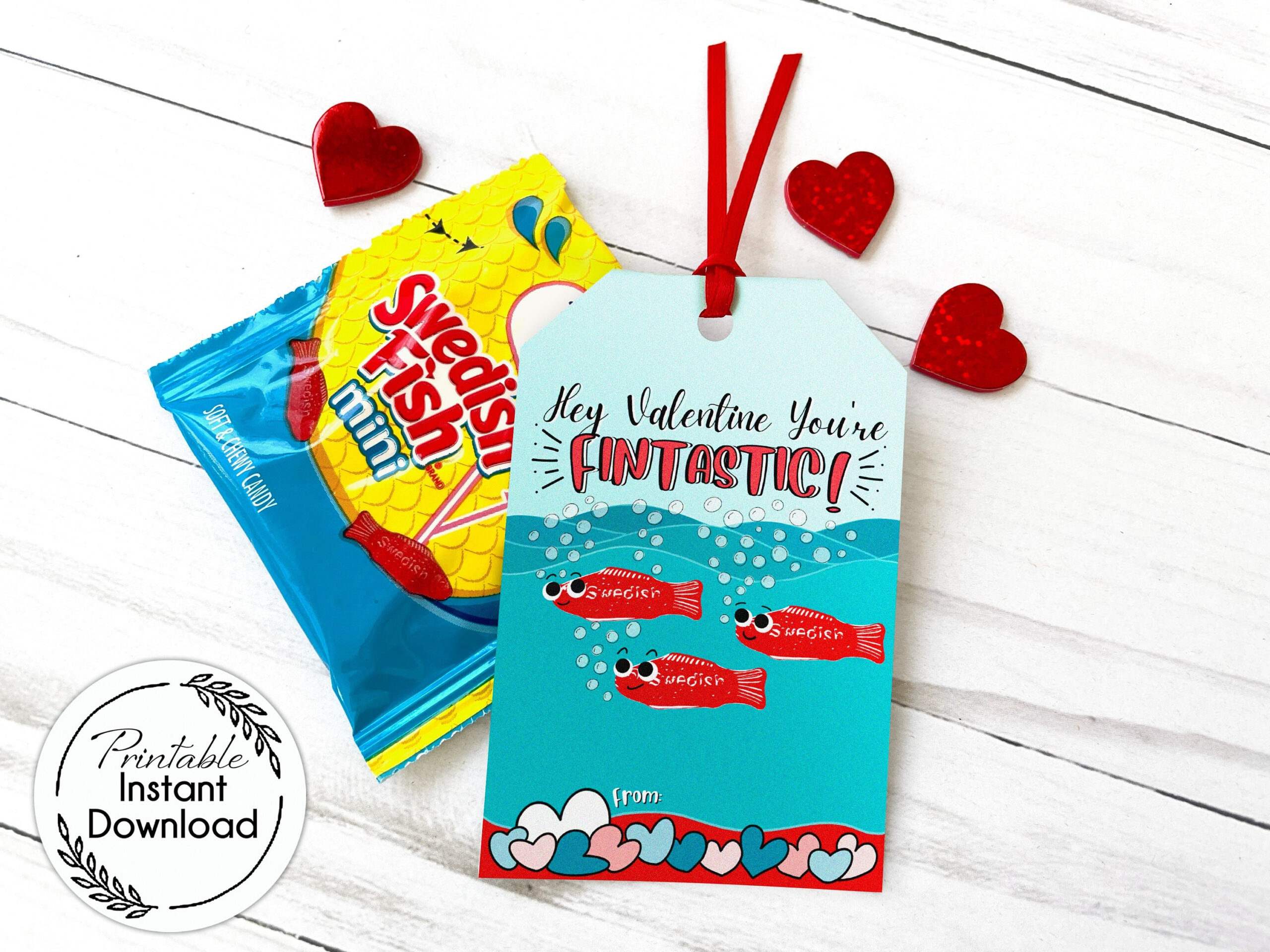 Printable Valentine Card, Swedish Fish Valentine Card, Printable intended for Swedish Fish Valentines Printable