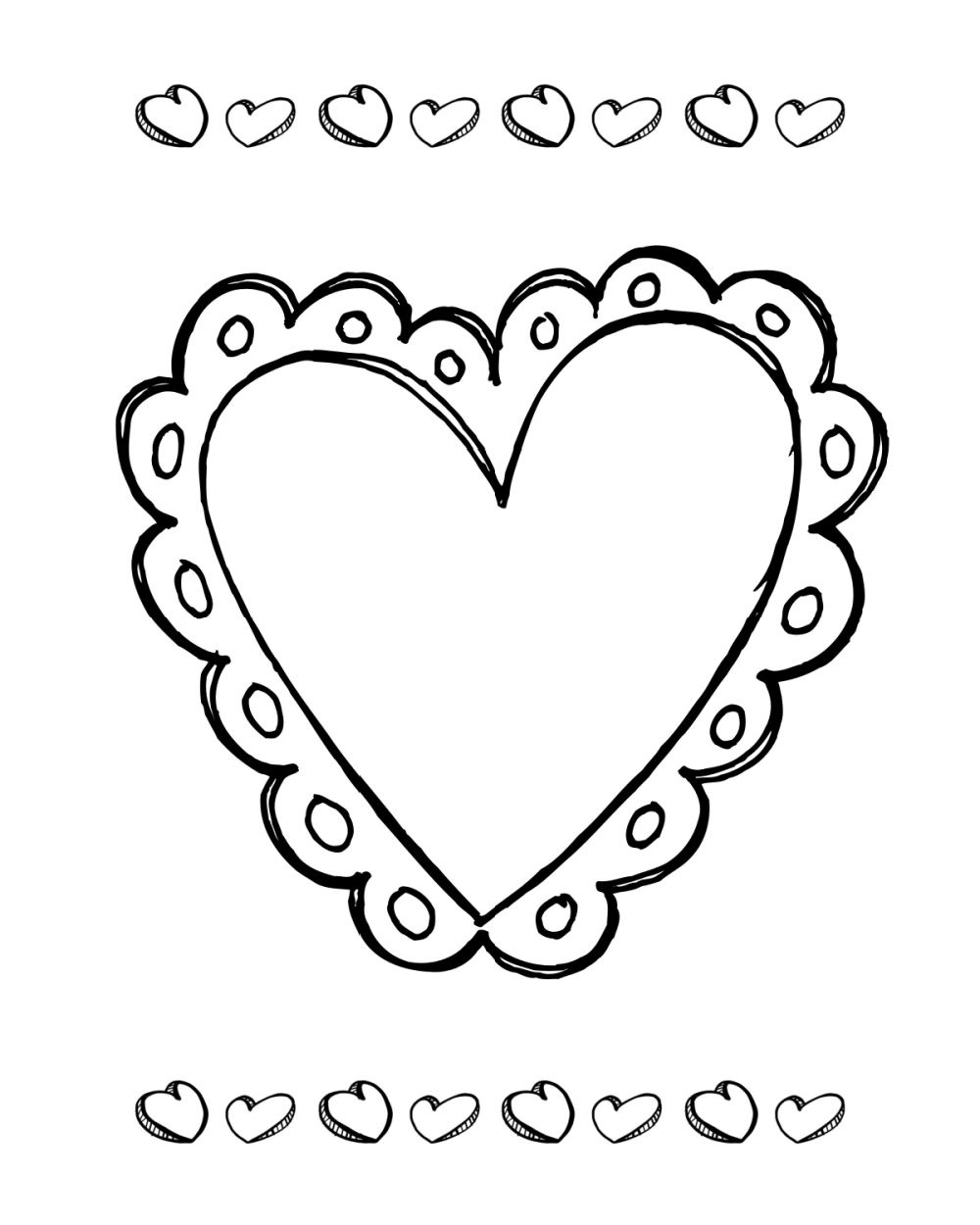 Printable Valentine Heart Coloring Pages Valentine'S Day Heart intended for Free Printable Valentine Hearts