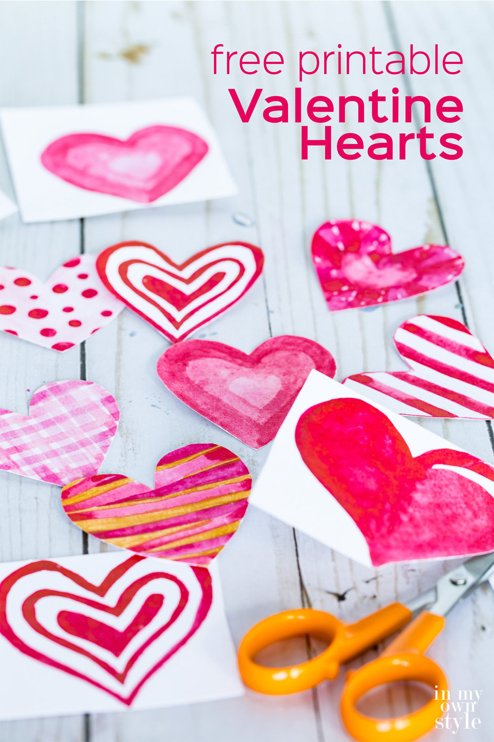 Printable Valentine Hearts &amp;amp; Envelopes - In My Own Style throughout Free Printable Valentine Craft Printable