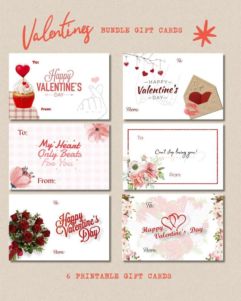Printable Valentines Day Bundle Gift Cardsstickergalph - Raket.ph in Printable Valentine Gift Cards