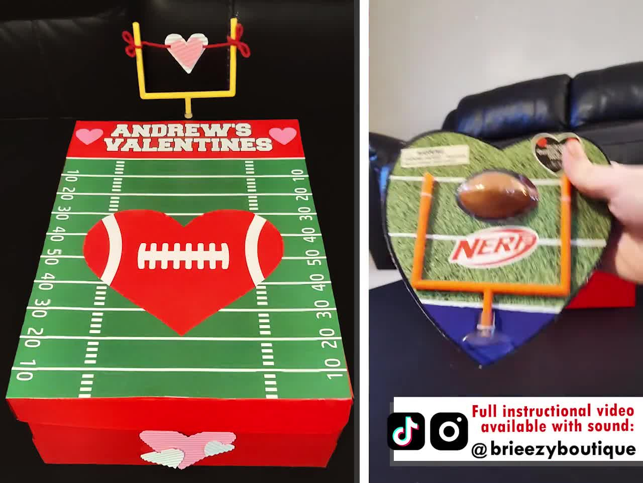 Printable Valentines Football Field For Box - Editable Instant Download - Football Valentine, Valentines Box, Football Valentines, Field intended for Football Field Valentine Box Printable