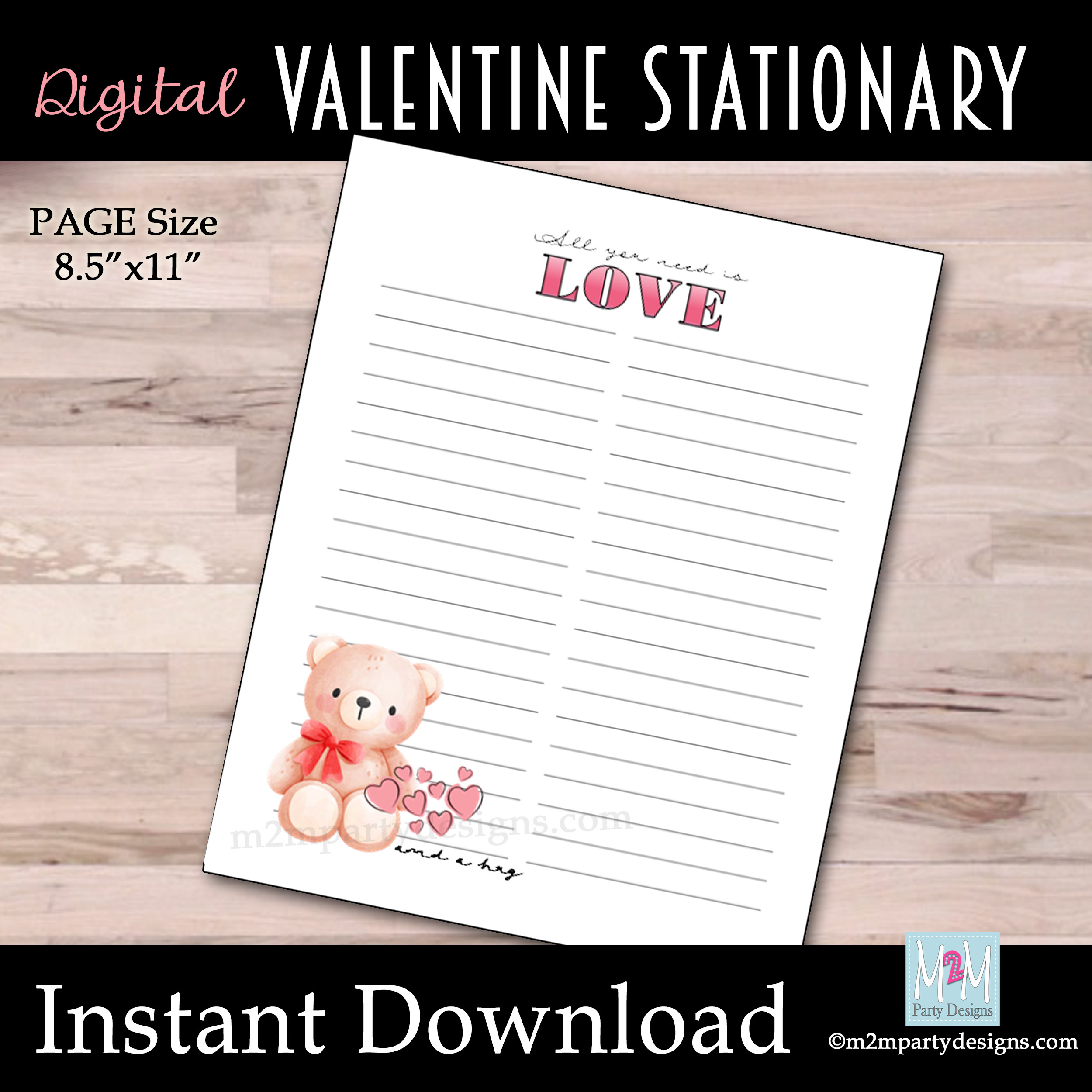 Printable Valentine'S List Stationary, Love List Stationary pertaining to Printable Valentine Stationery
